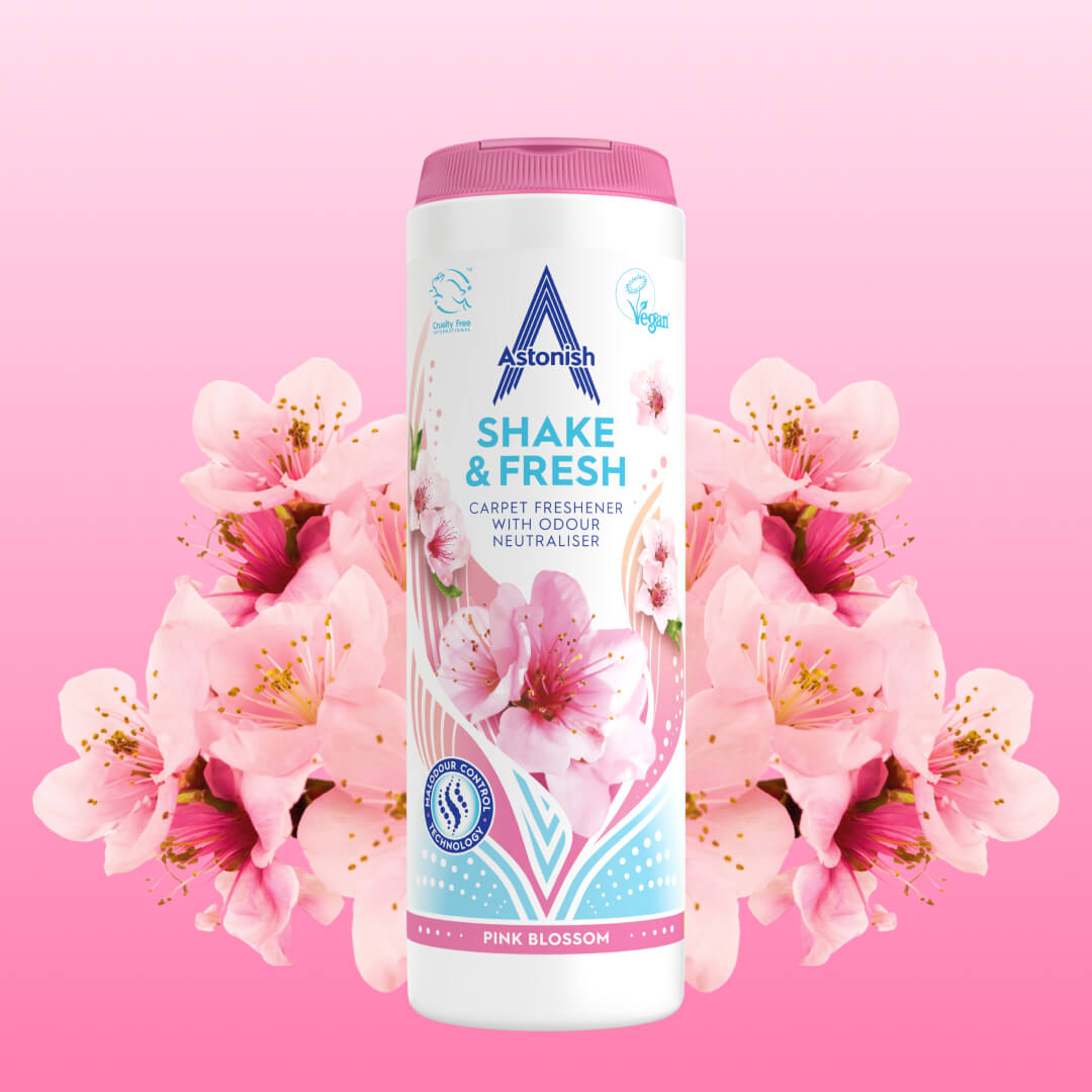 ASTONISH SHAKE & FRESH PINK BLOSSOM CARPET FRESHENER 400GM. HOAST114 \\\KD29941