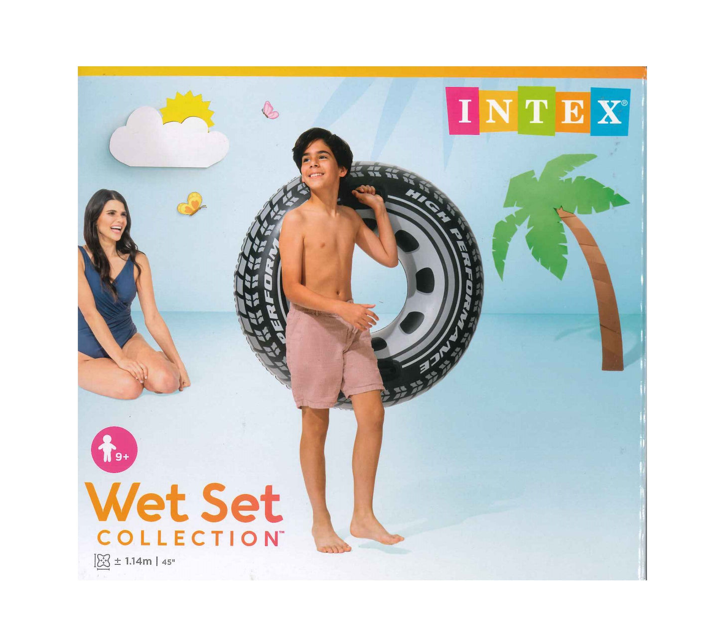 INTEX 45 INCH INFLATABLE TRUCK RING TUBE POOL FLOAT WITH HANDLE. TY0607 \\\KD29964