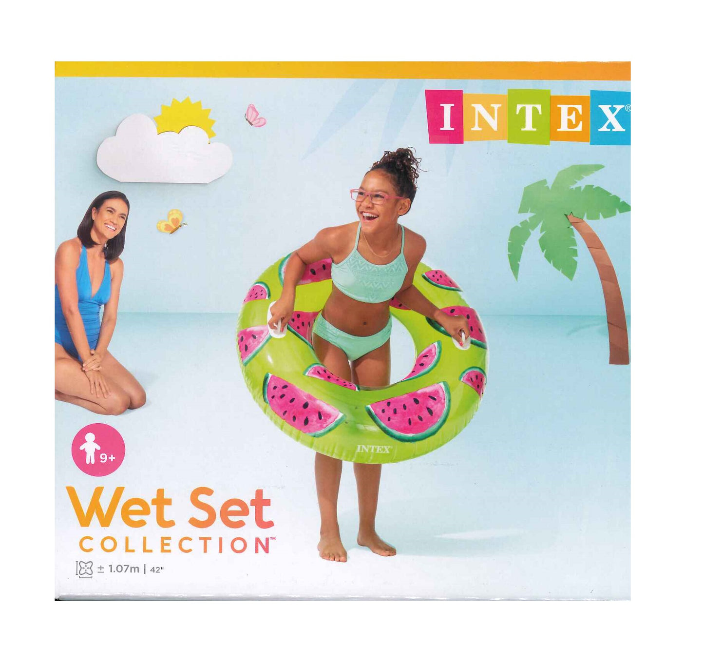 INTEX 42 INCH INFLATABLE TROPICAL FRUIT TUBE POOL FLOAT. TY8103 \\\KD29965