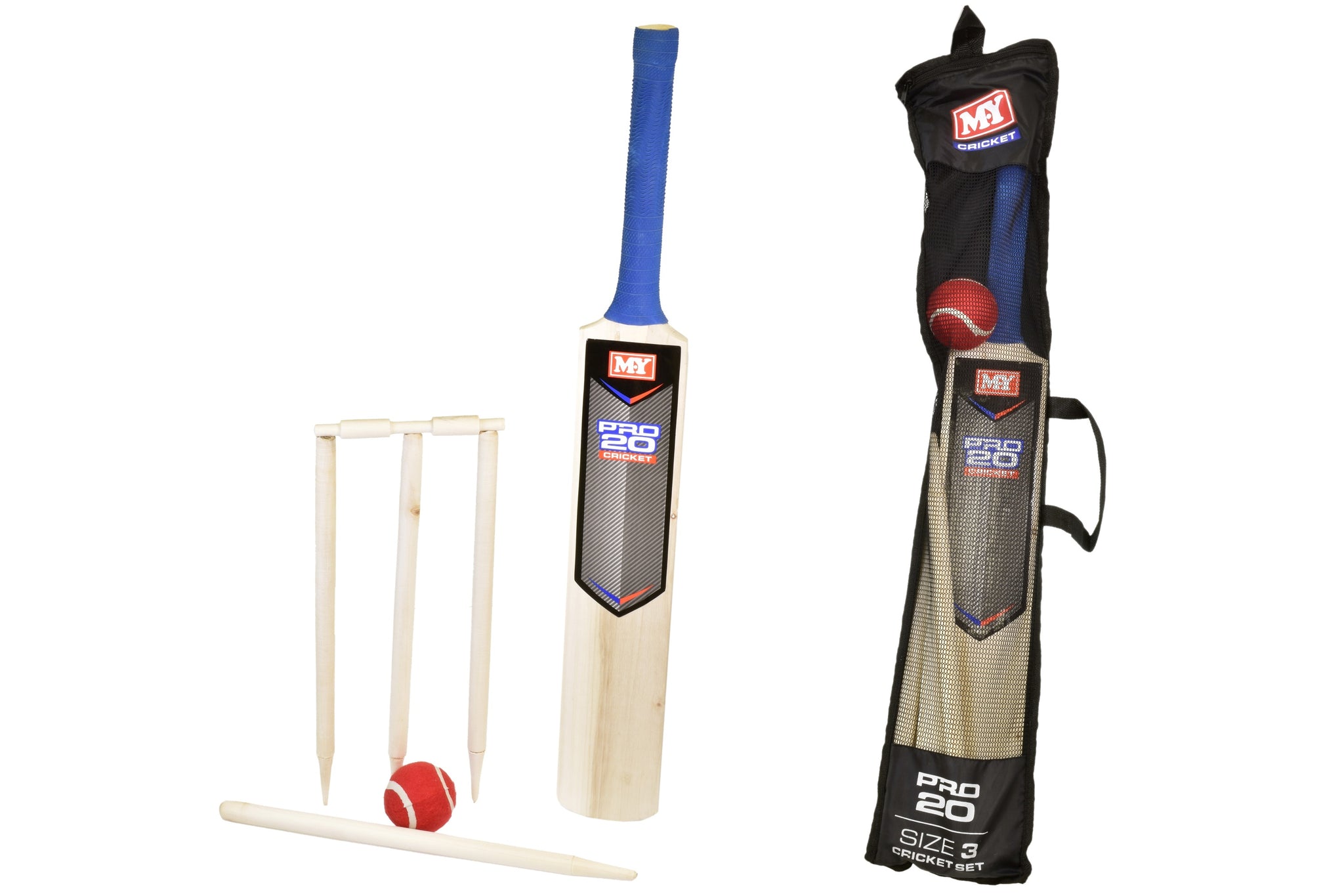 M.Y. SIZE 3 CRICKET SET IN MESH CARRY BAG. TY3803 \\\KD29968