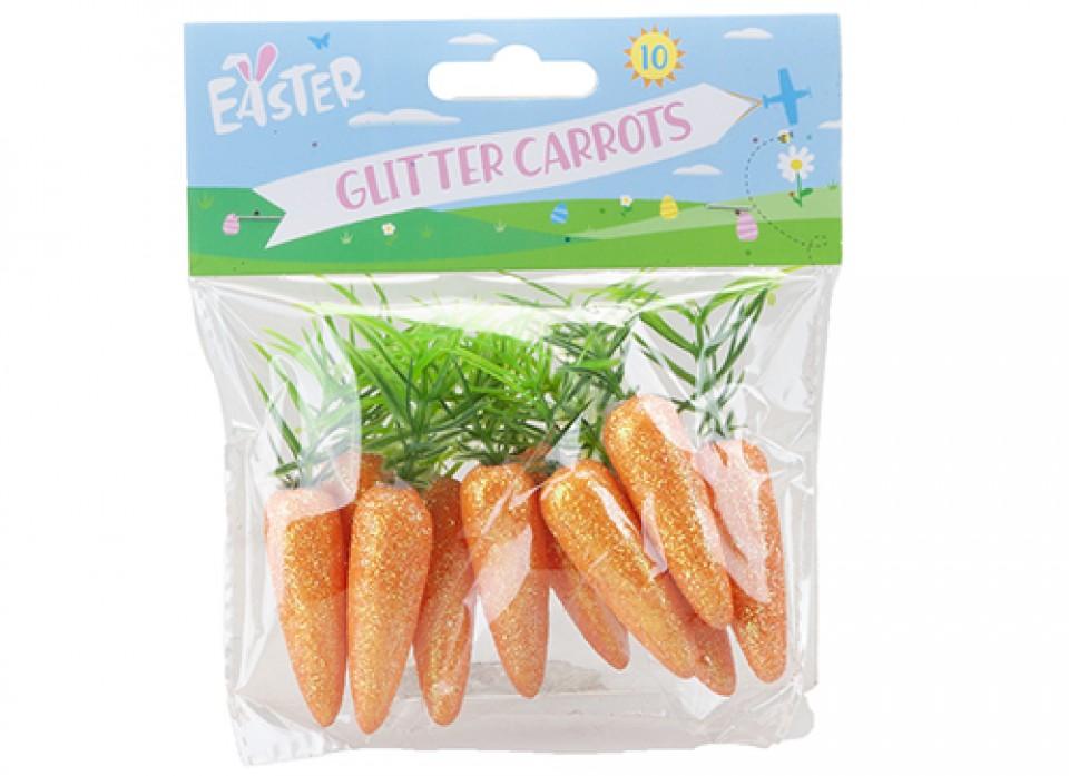 EASTER GLITTER CARROTS 10/PK. PI736127 OPEN AND SEND IN LL \\\KD30022