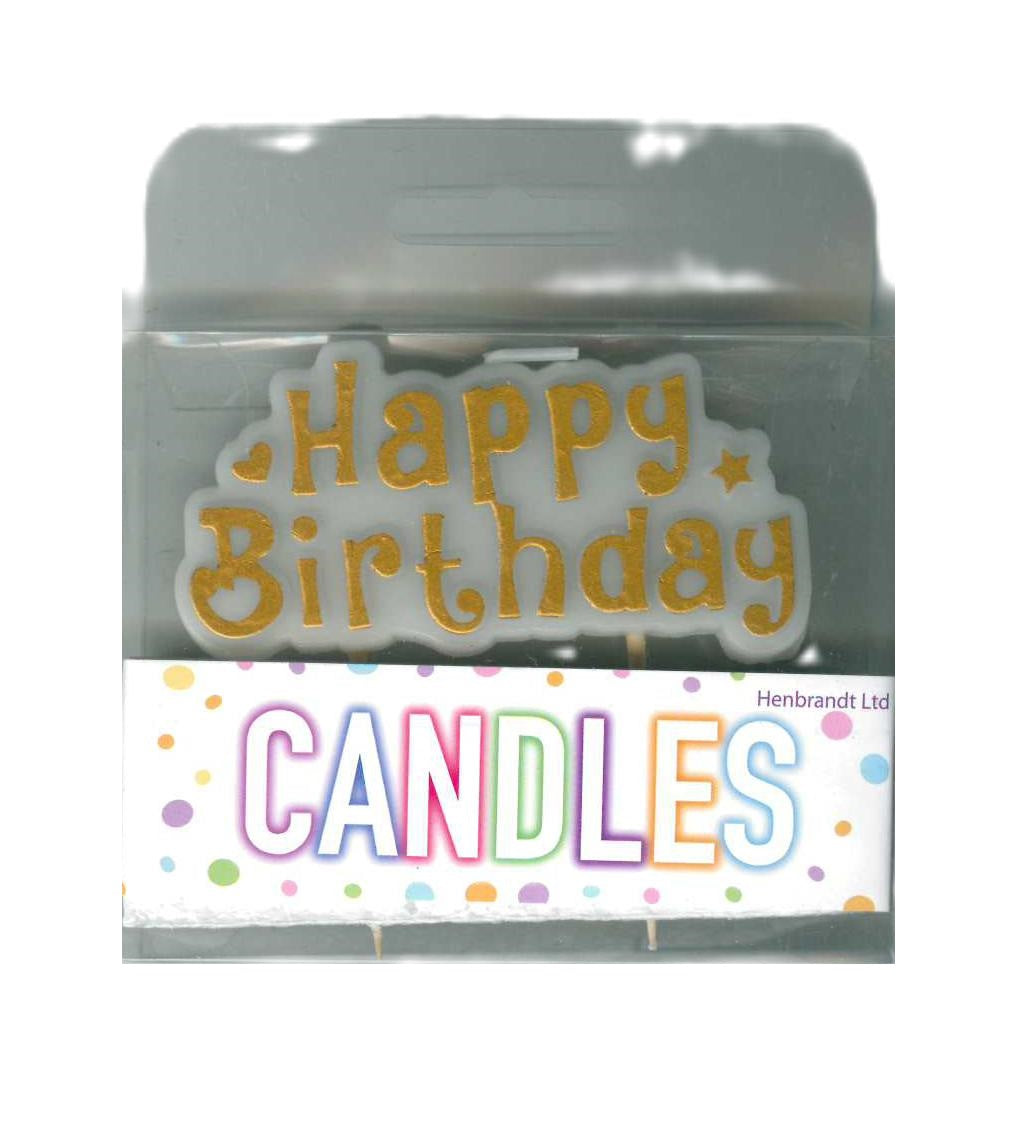 HAPPY BIRTHDAY GOLD CANDLE. X50114 \\\KD30048