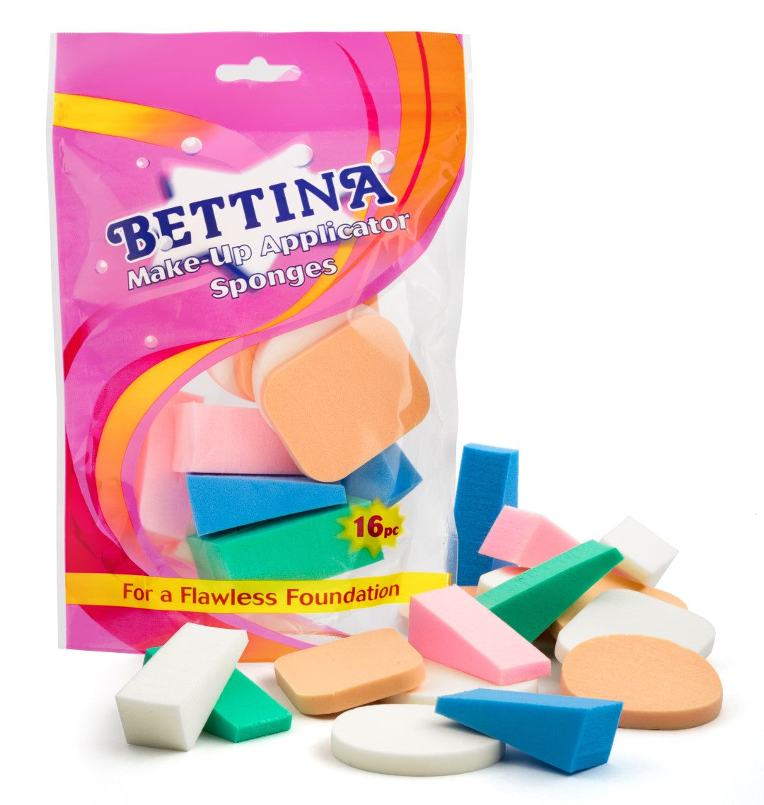 BETTINA ASSORTED MAKE-UP APPLICATOR SPONGES 16/PK. B383 \\\KD30058