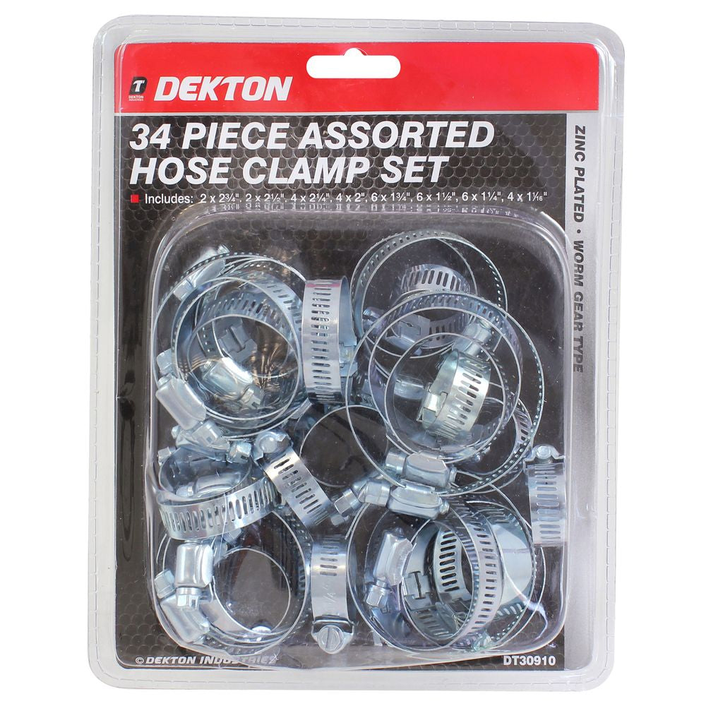 DEKTON ASSORTED ZINC PLATED HOSE CLAMP SET 34/PK. DT30910 \\\KD30068