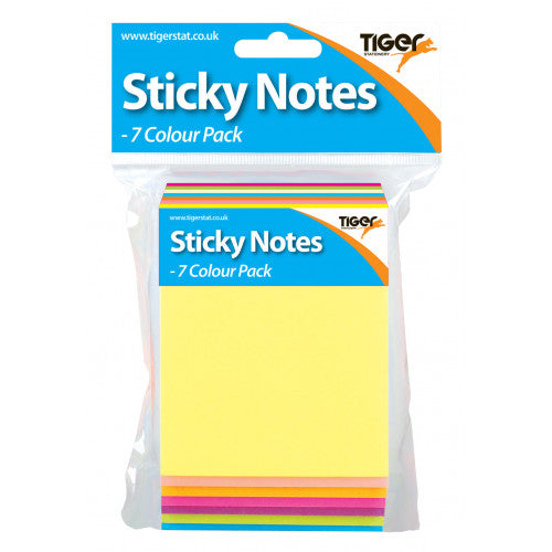 TIGER NEON COLOUR STICKY NOTES PAD 7/PK. T302191 \\\KD30087