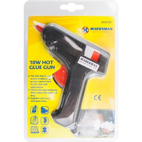 MARKSMAN ELECTRIC HOT GLUE GUN 10W WITH 2 STICKS. 68429C \\\KD30120