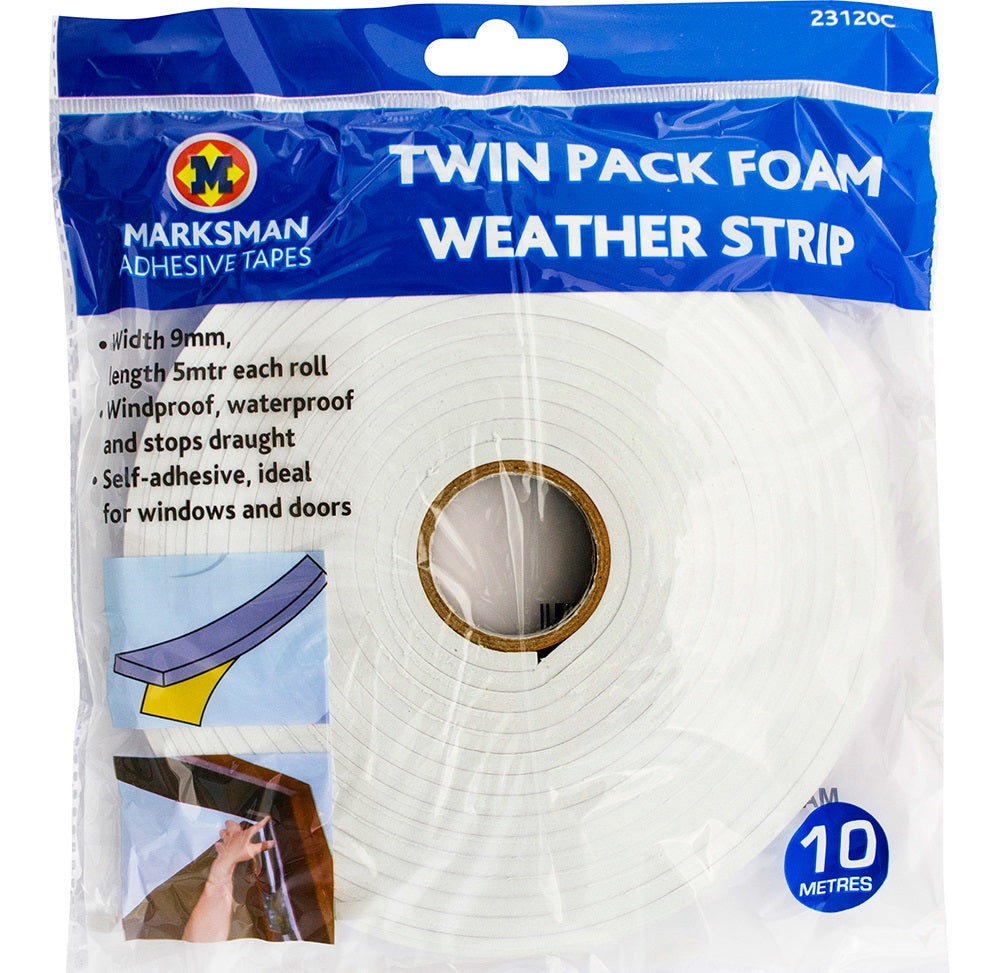 MARKSMAN TWIN PACK FOAM WEATHER STRIP 10M. 23120C \\\KD30144