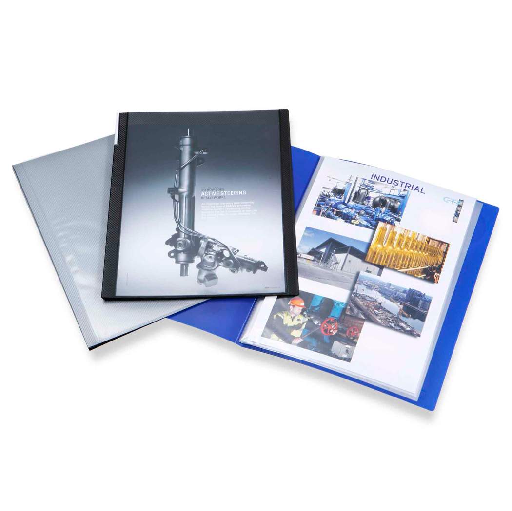 RAPESCO A4 SOFT COVER PRESENTATION DISPLAY BOOK WITH 20 POCKETS - BLUE. ROP0910 \\\KD30161