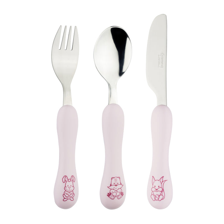 GREENWORKS WOODLAND ANIMAL 3 PIECE STAINLESS STEEL CHILDRENS CUTLARY SET. 3BXCHDGW-WOOD \\\KD30169