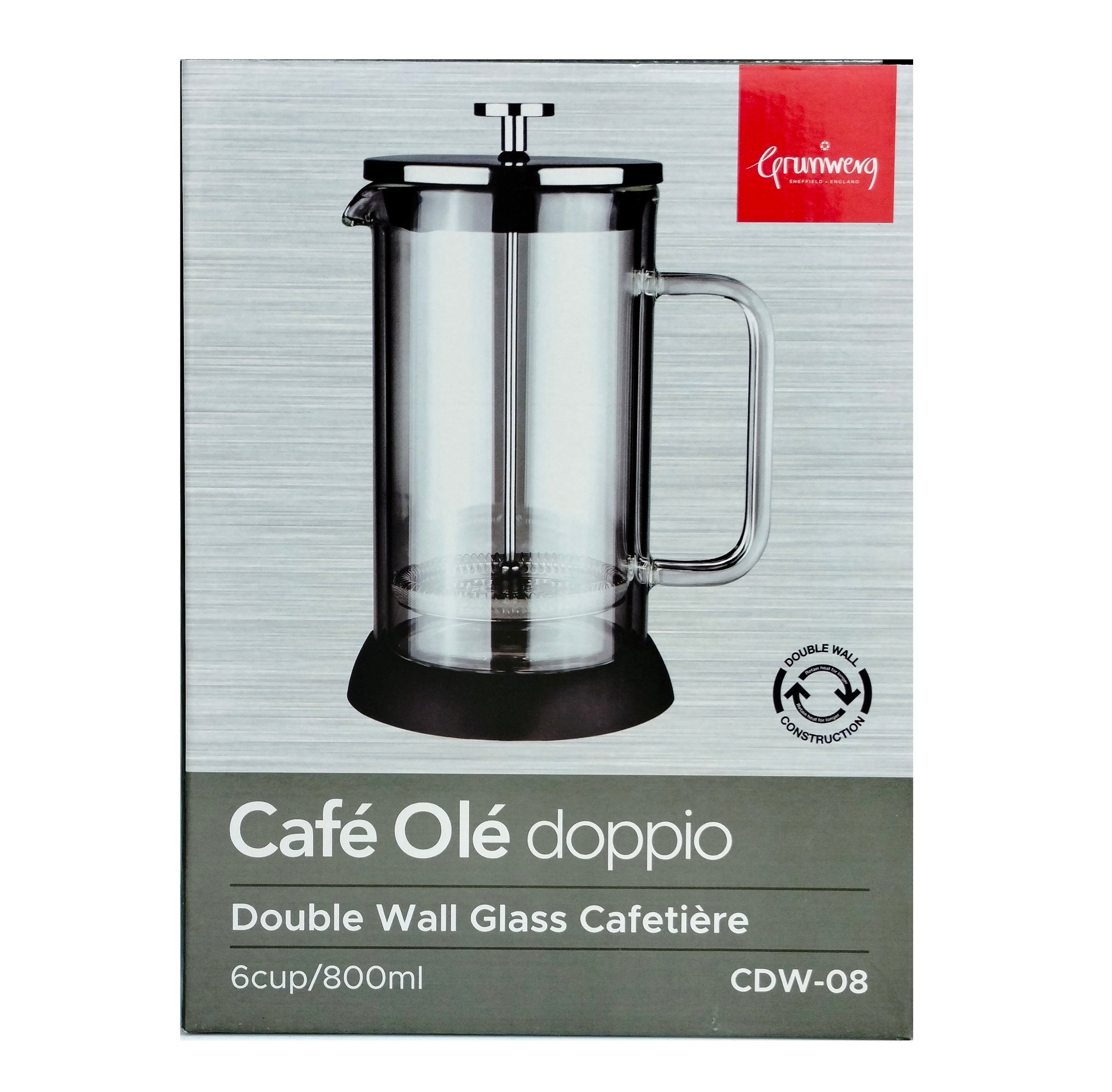 GRUNWERG CAFE OLE DOPPIO BLACK CAFETIER 6 CUP 800ML. CDW-08 \\\KD30172