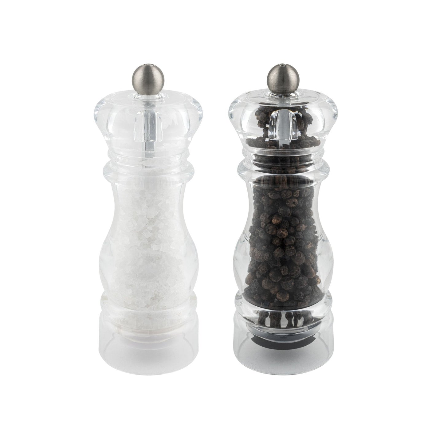 G-MILL CLEAR ACRYLLIC SALT & PEPPER MILL GRINDER SET 14CM. SP-6615AC \\\KD30177