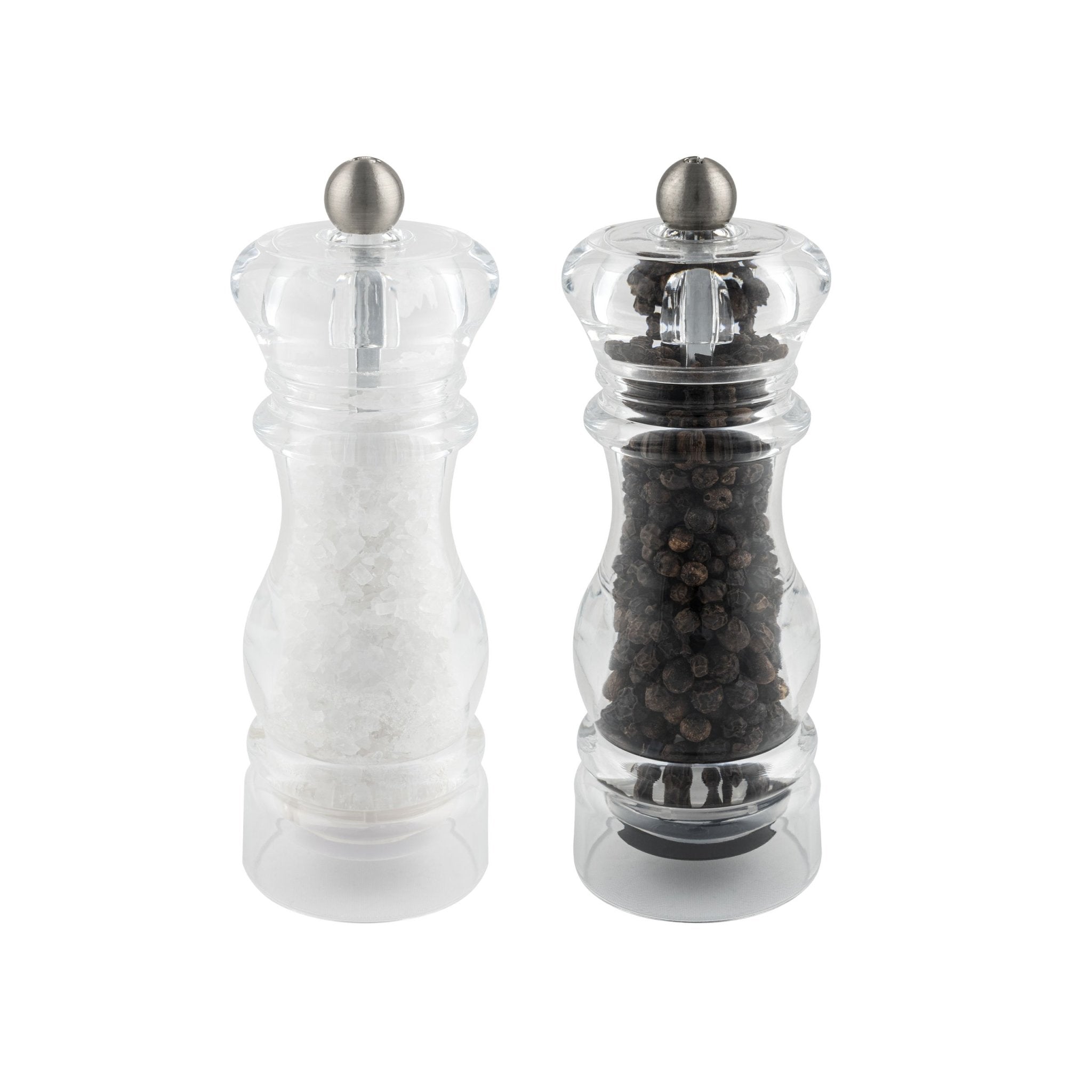 G-MILL CLEAR ACRYLLIC SALT & PEPPER MILL GRINDER SET 14CM. SP-6615AC \\\KD30177