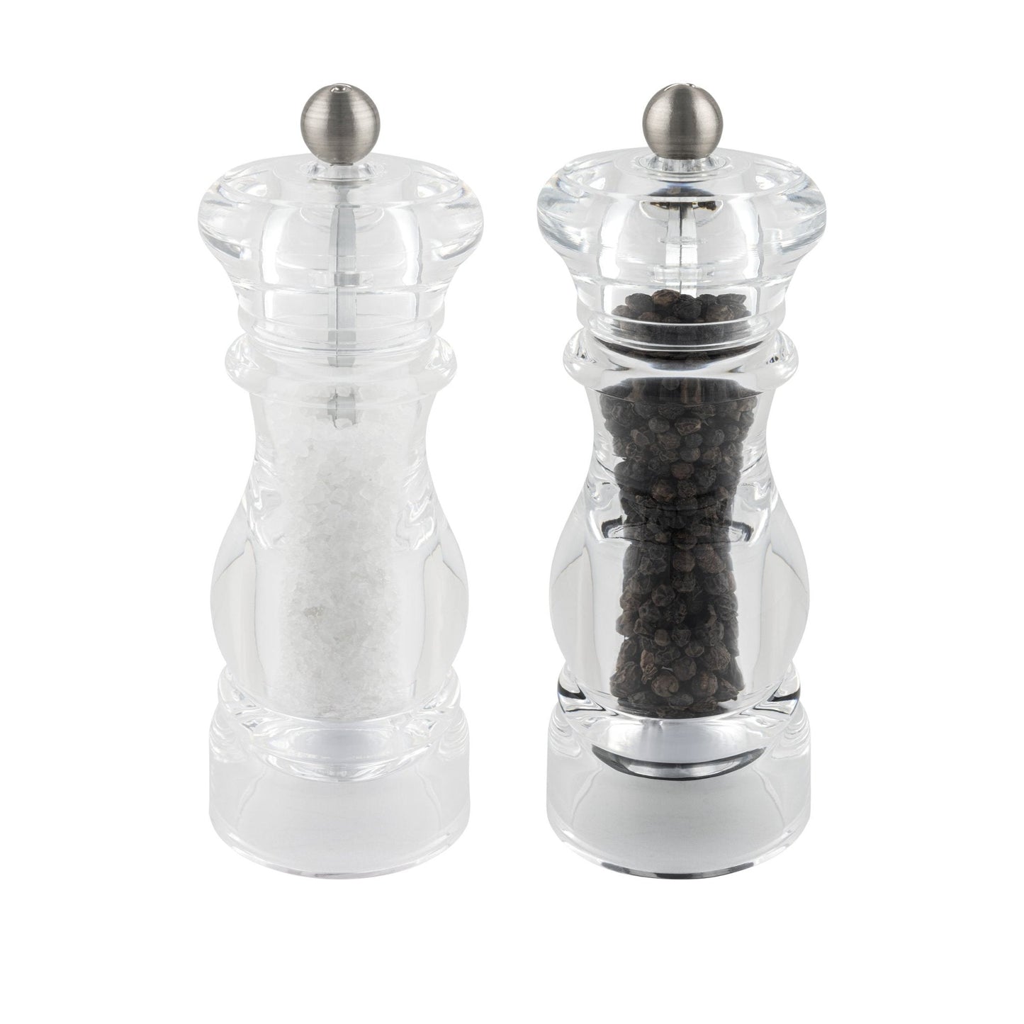 G-MILL CLEAR ACRYLLIC SALT & PEPPER MILL GRINDER SET 17CM. SP-6620AC \\\KD30178