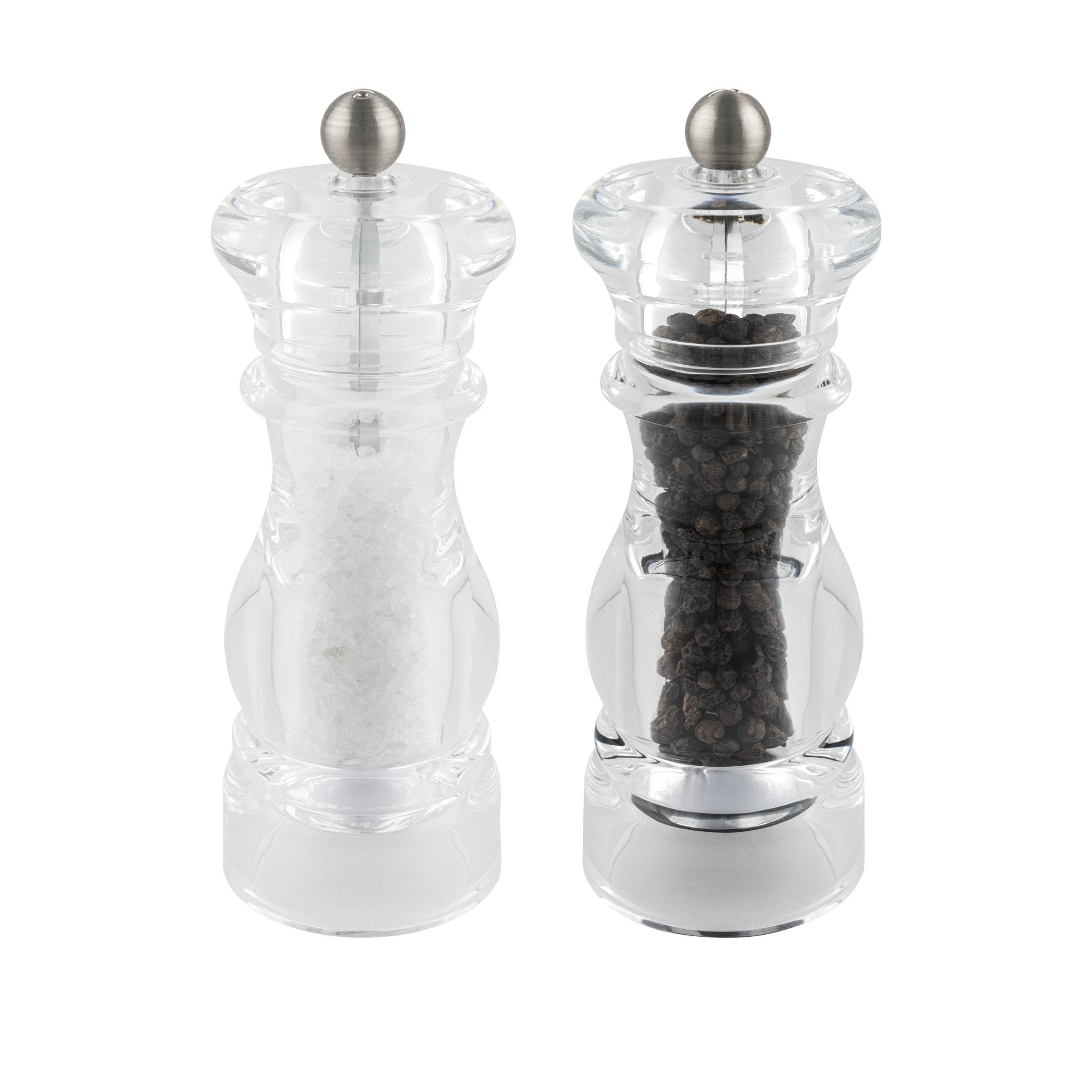 G-MILL CLEAR ACRYLLIC SALT & PEPPER MILL GRINDER SET 17CM. SP-6620AC \\\KD30178