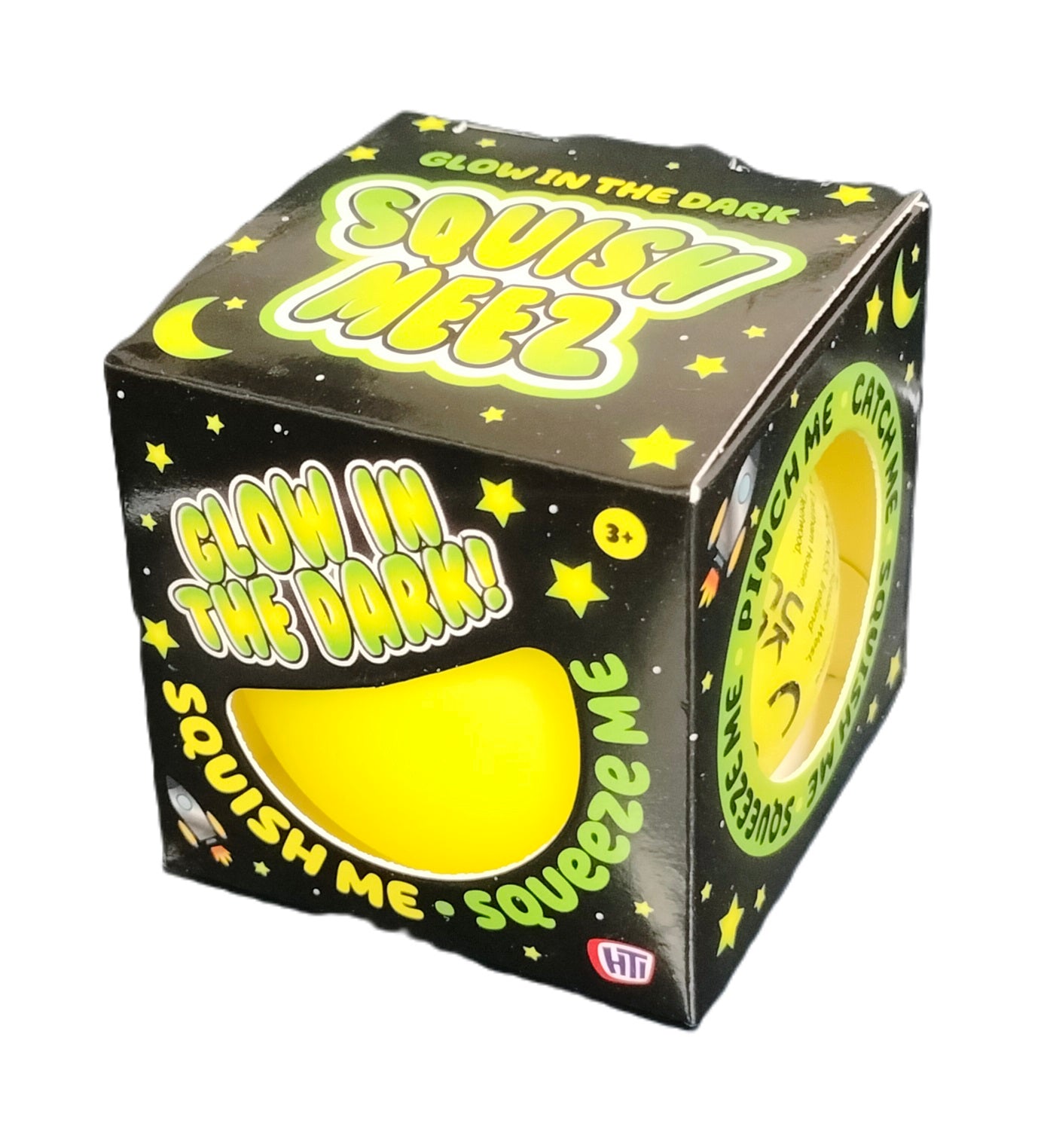 HTI ASSORTED GLOW IN DARK SQUISH STRESS BALL 6CM. 1376512 \\\KD30190