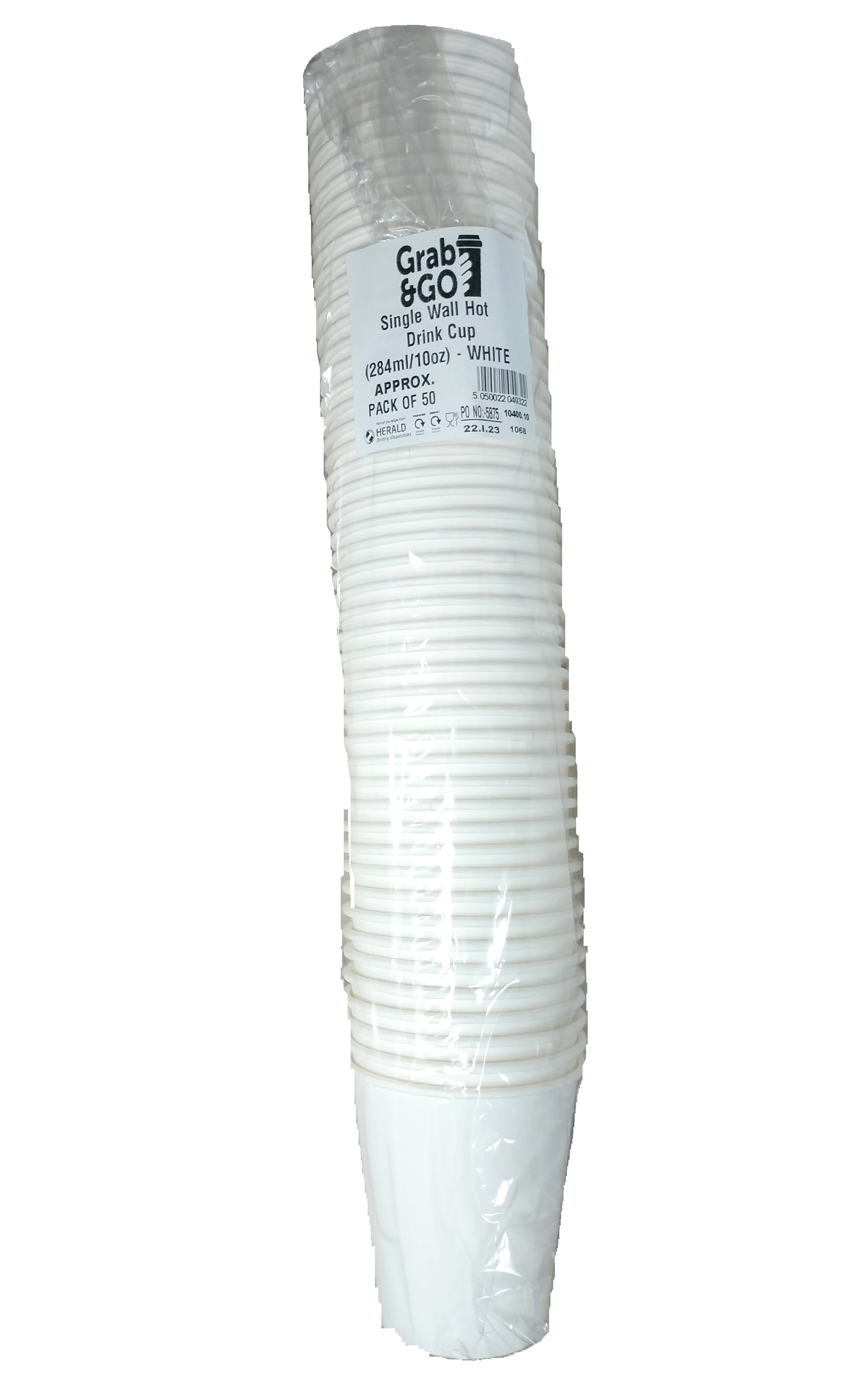 WHITE KRAFT RIPPLE WALL HOT DRINK 50 CUP (296ML / 10OZ). 10400.10 \\\KD30203