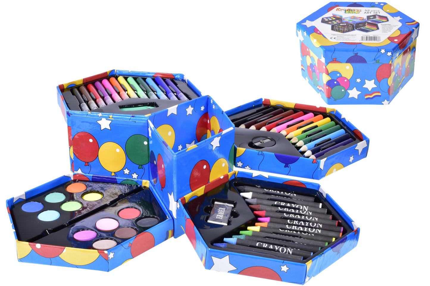 KREATIVE KIDS 52 PCS ART CRAFT HEXAGONAL BOX SET. TY0693 \\\KD30252