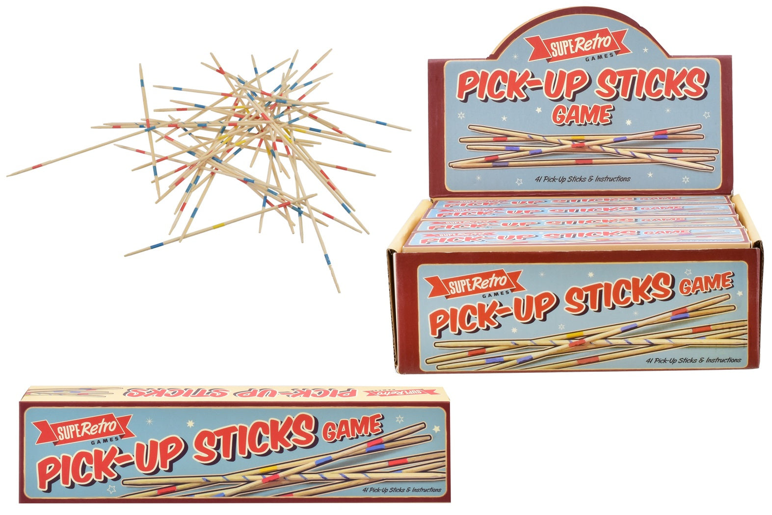 SUPERETRO WOODEN PICK UP STICKS GAME. TY4272 \\\KD30259