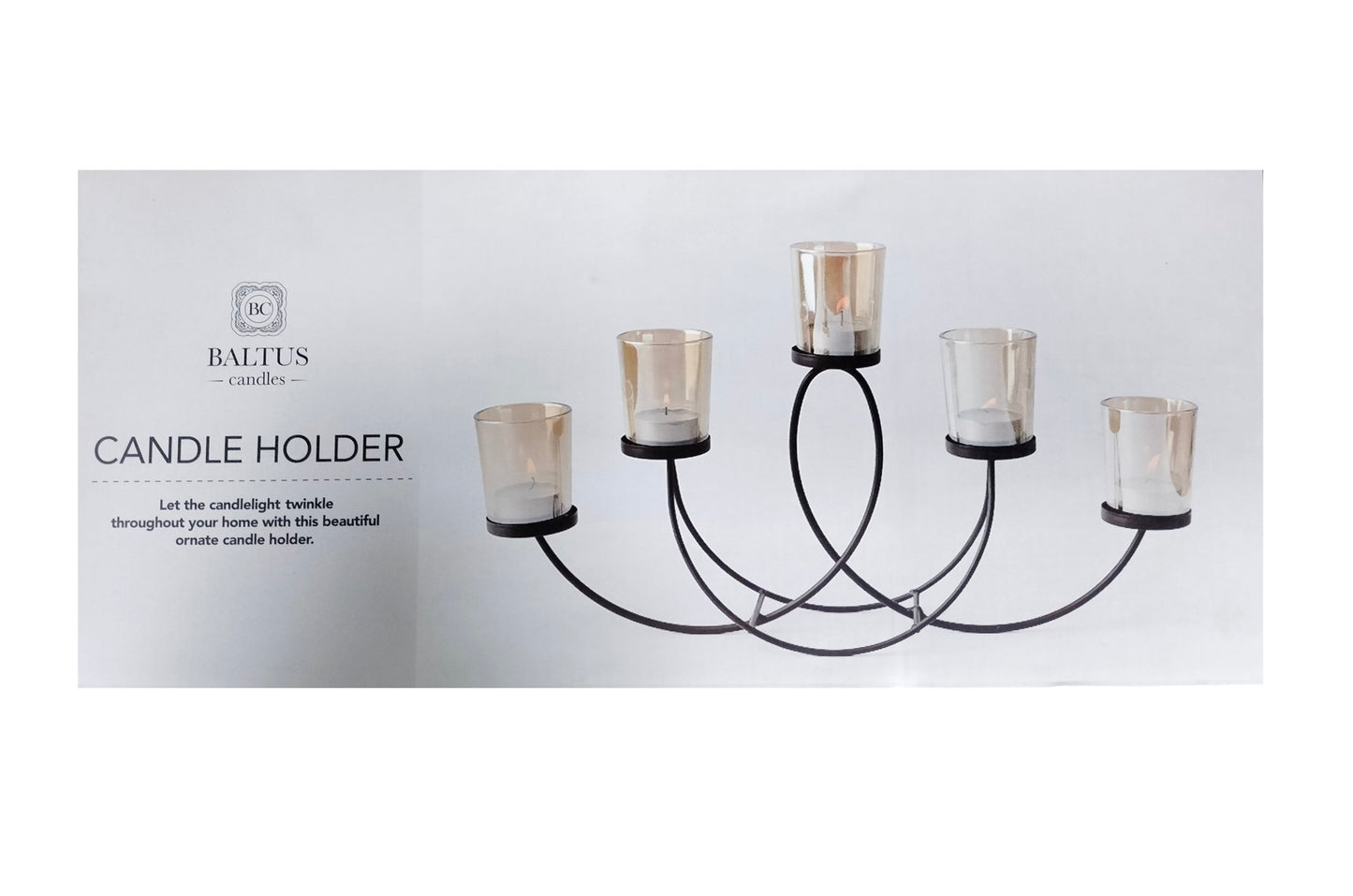 BALTUS TEALIGHT GLASS CANDLES WITH HOLDER SET OF 5. 230081 \\\KD30265