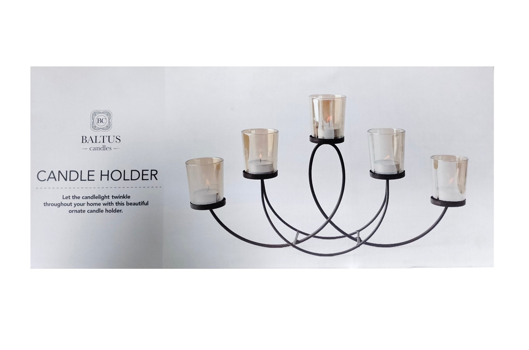 BALTUS TEALIGHT GLASS CANDLES WITH HOLDER SET OF 5. 230081 \\\KD30265