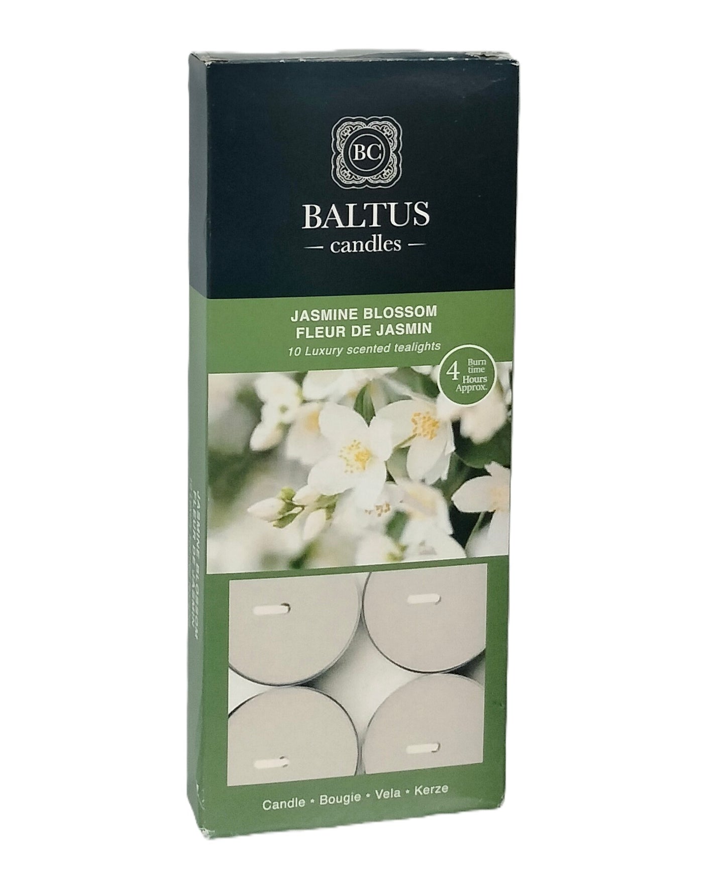 BALTUS JASMINE BLOSSOM TEALIGHT CANDLES 4HRS 10/PK. 230174 \\\KD30280