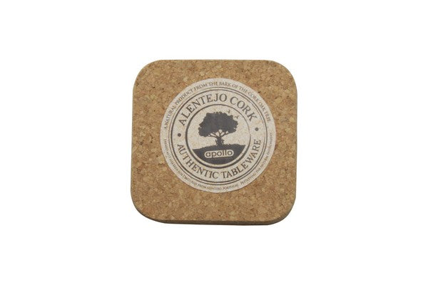 APOLLO SET OF 6 SQUARE CORK COASTERS 10CM. AP1562 \\\KD30292