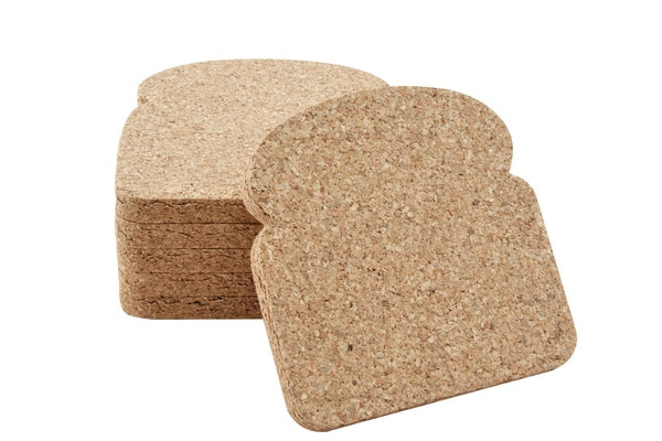 APOLLO SET OF 6 TOAST CORK COASTERS 11CM. AP3478 \\\KD30294