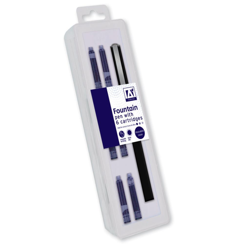 ANKER STATIONERY FOUNTAIN PEN WITH 6 CARTRIDGES. FOUT \\\KD30322