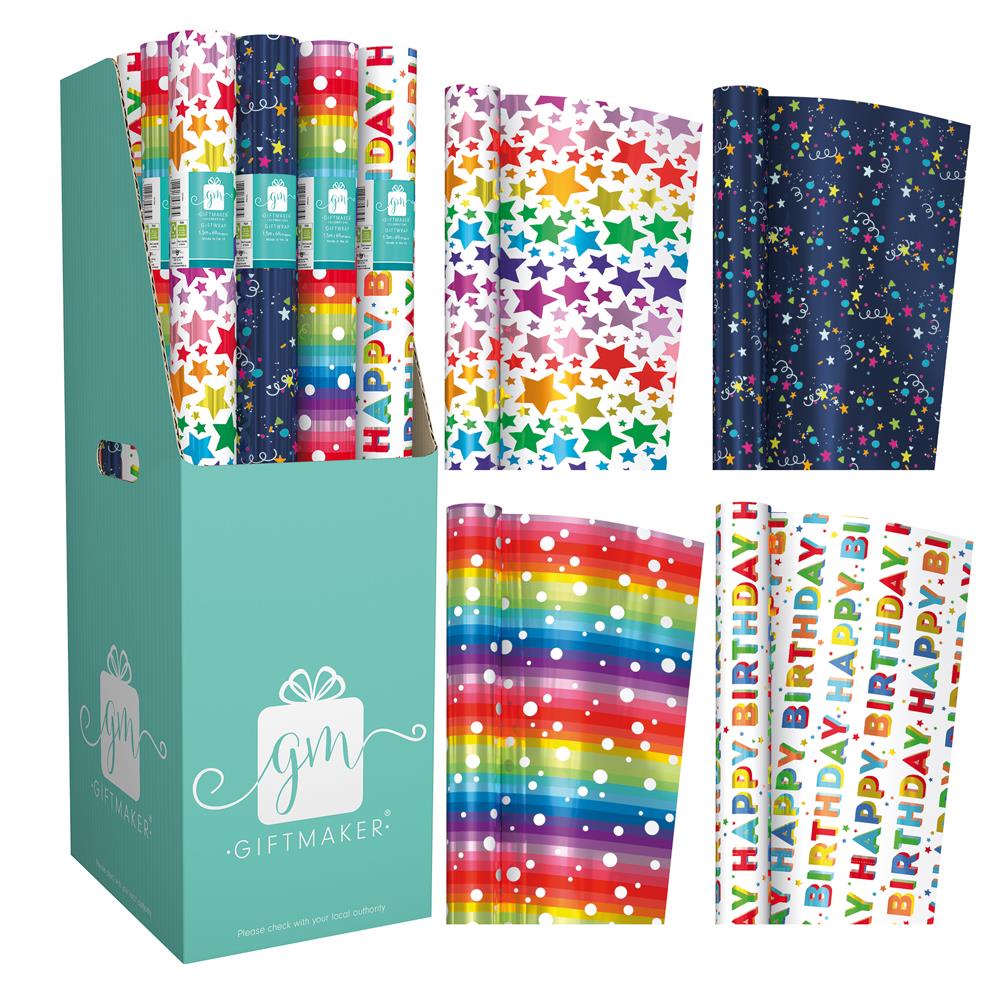 GIFTMAKER BRIGHTS COLOUR FOIL GIFT WRAP ROLL 69CM X 1.5M. YAPGW20M \\\KD30327