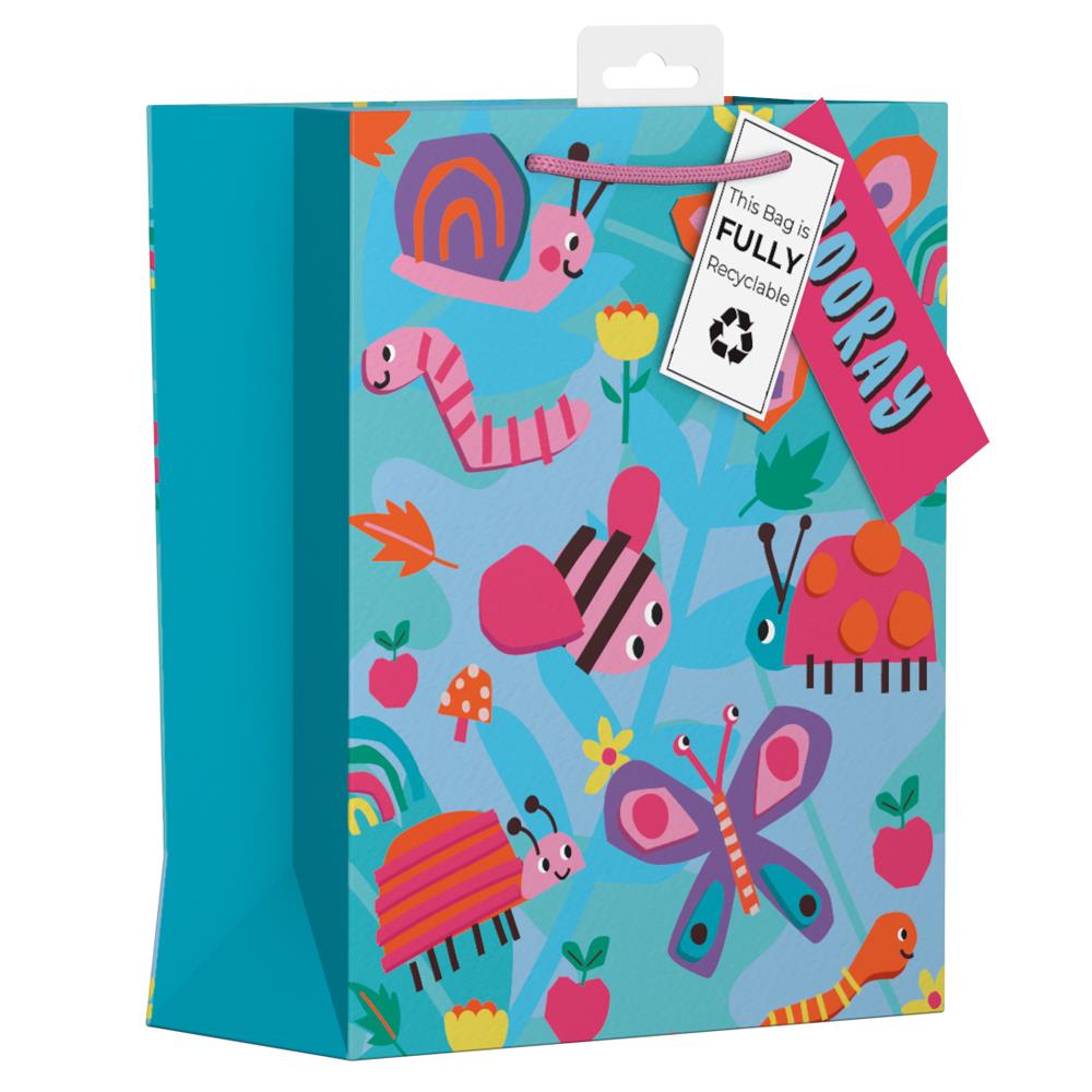 GIFTMAKER DECOUPAGE INSECTS DESIGN GIFT BAG APX 20 X 30CM. YANGB30M \\\KD30334