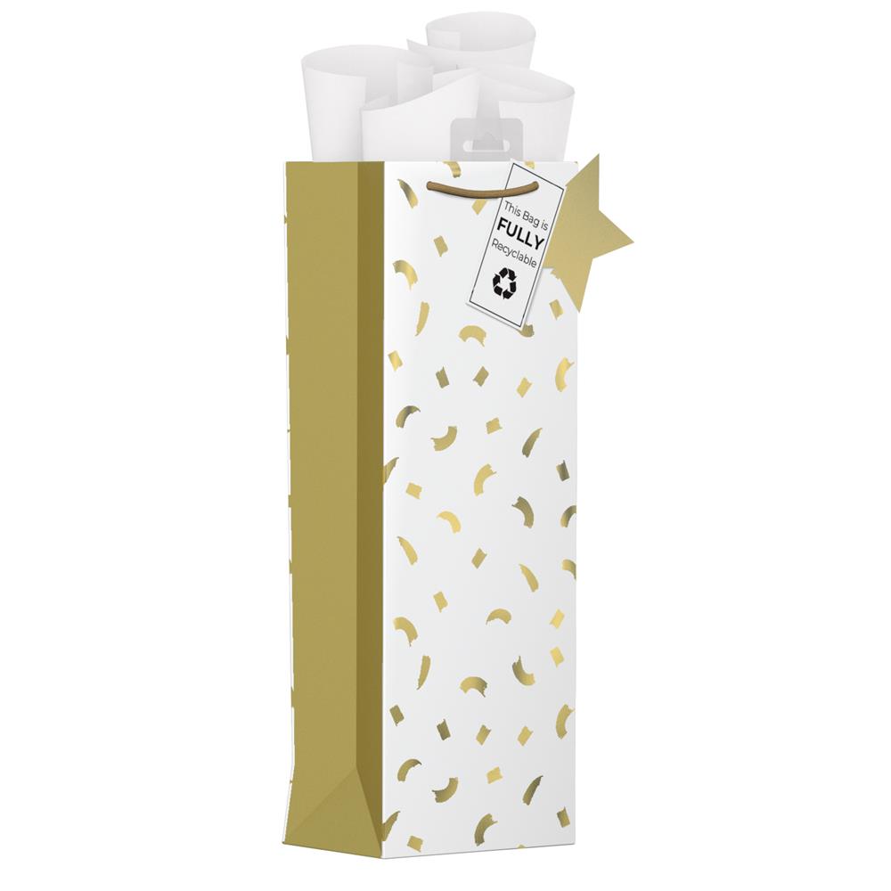 GIFTMAKER GOLD CONFETTI BOTTLE BAG APX 40X12 CM. YANGB61B \\\KD30337