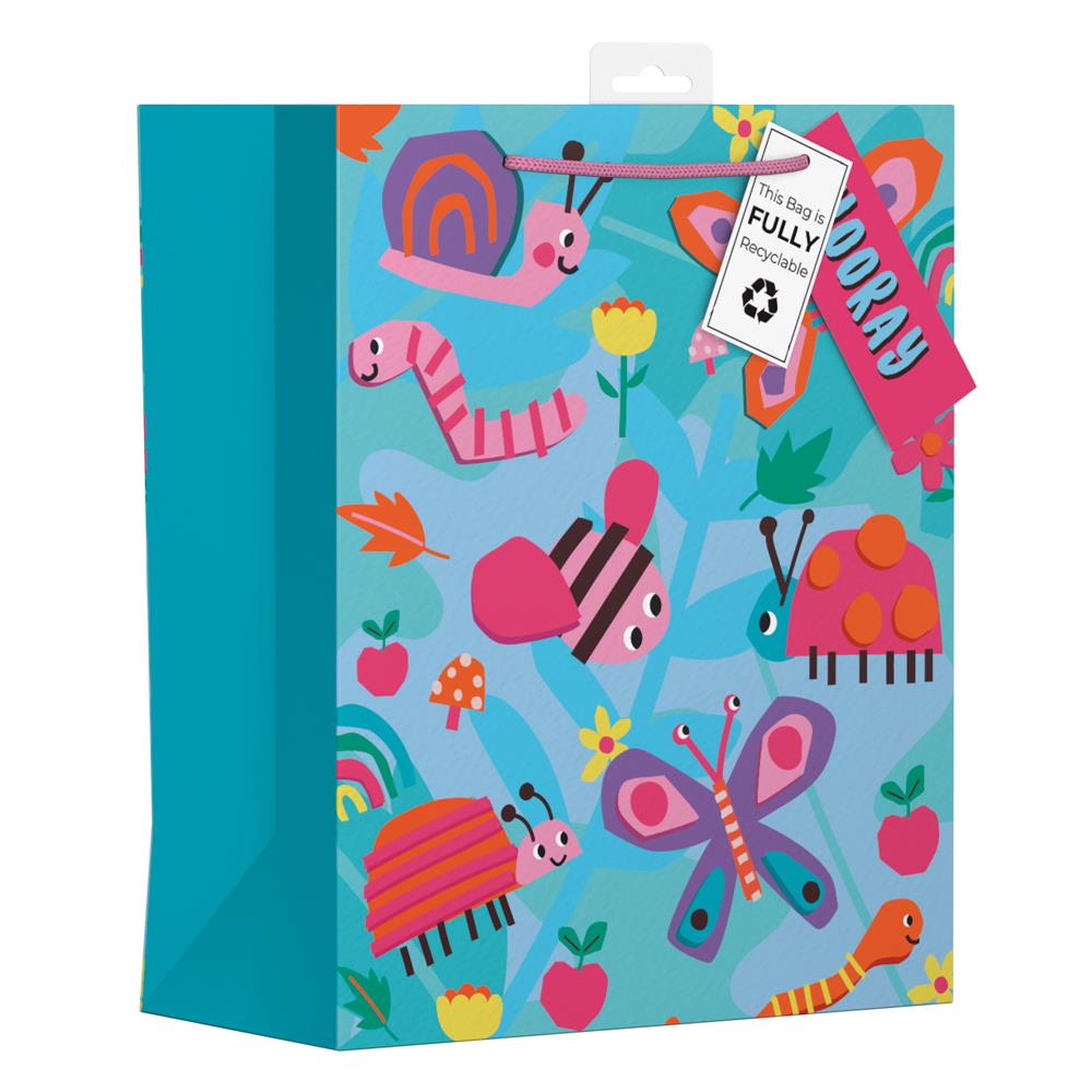 GIFTMAKER DECOUPAGE INSECTS LARGE GIFT BAGS APX 36 X 28 CM. YANGB30L \\\KD30343