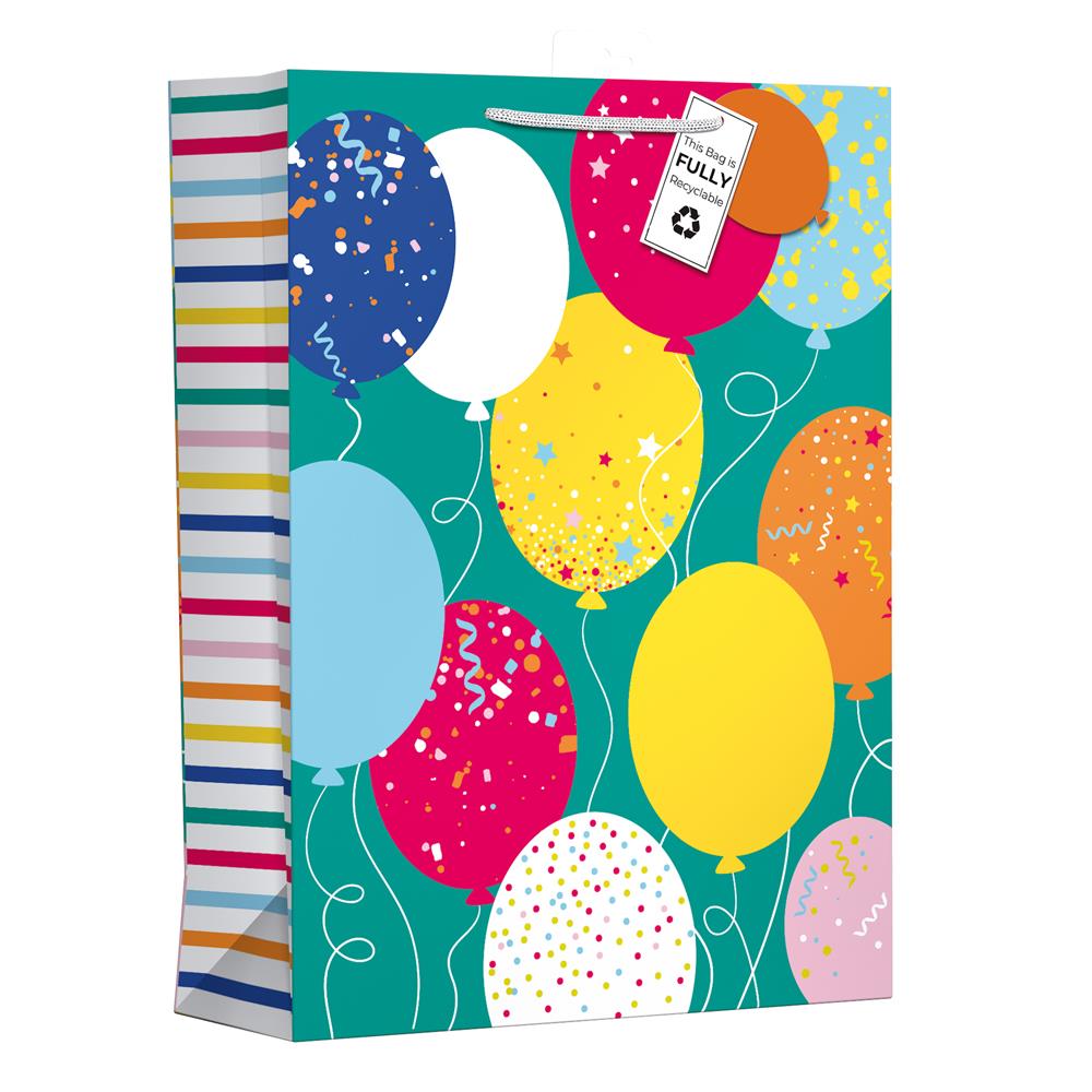 GIFTMAKER PARTY TEXT BALLONS EXTRA LARGE GIFT BAGS APX 47 X 33 CM. YAPGB21X \\\KD30345