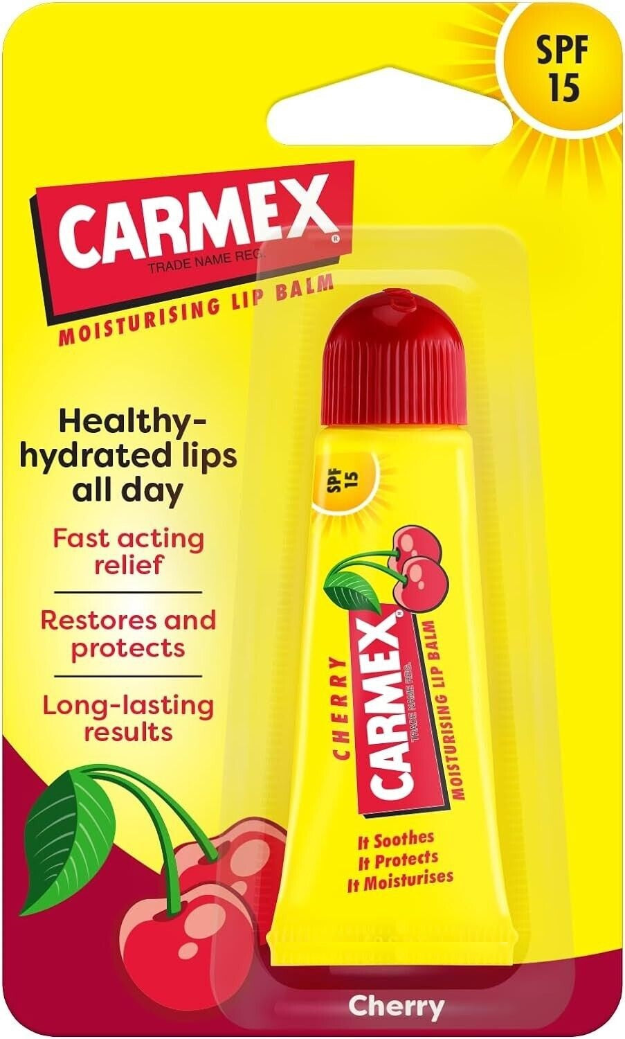 CARMEX MOISTURISING LIP BALM TUBE CHERRY10GM. KD30377 \\\KD30377