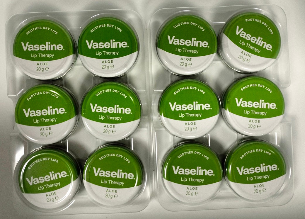 VASELINE LIP THERAPY WITH ALOE VERA 20GM 12/PK. KD30386 \\\KD30386