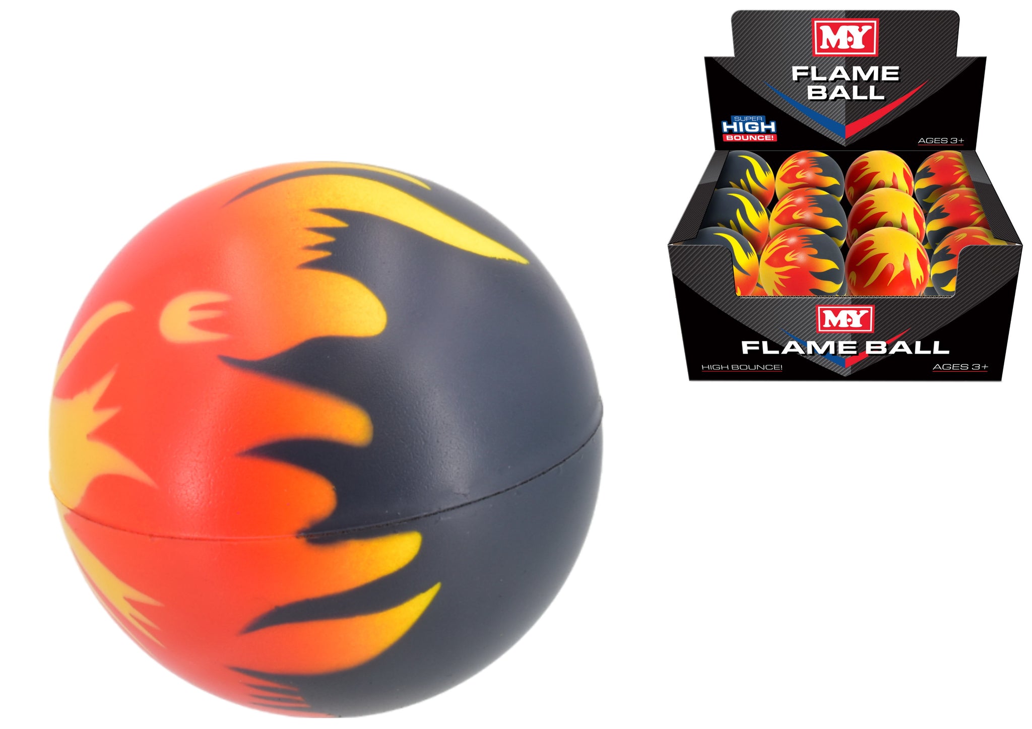 HI BOUNCE FLAME DESIGN SPORTS BALL 7CM. TY1140 \\\KD30400