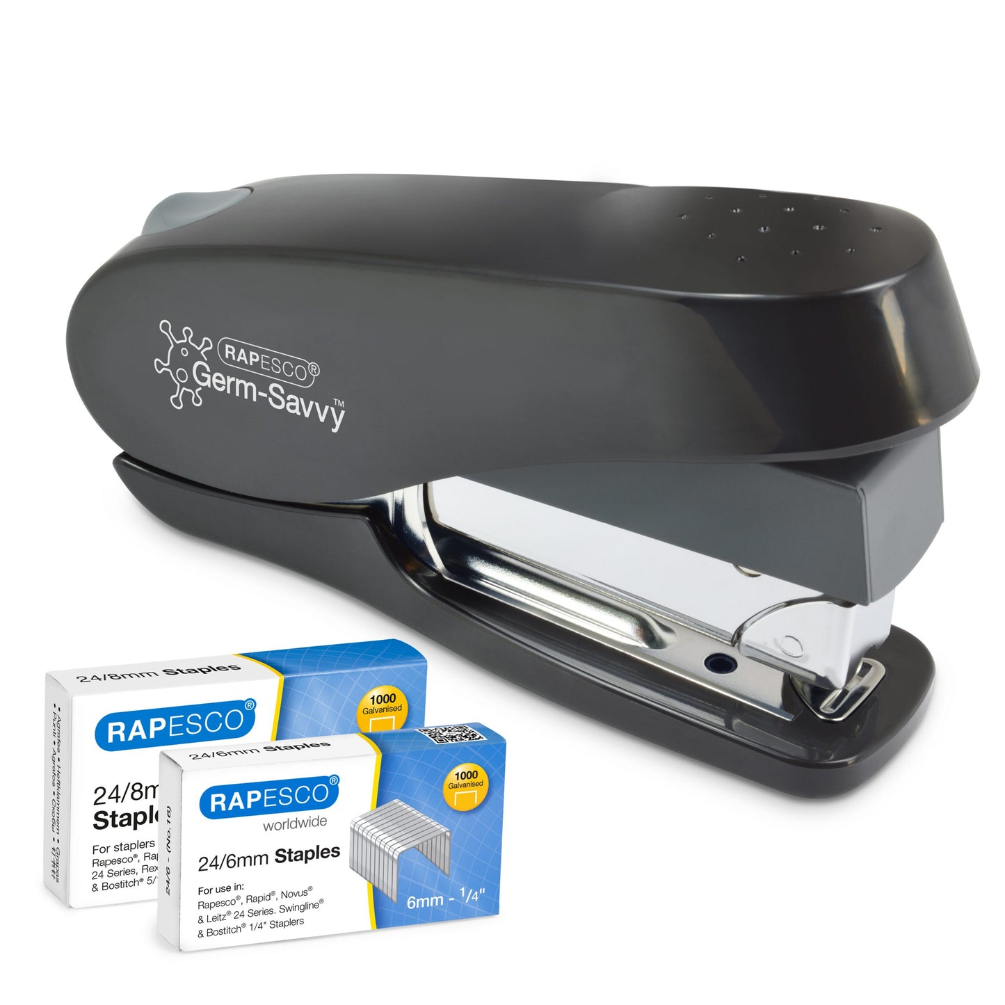 RAPESCO ECO LUNA LESS EFFORT FRONT LOADING STAPLER WITH STAPLES. ROP1466 \\\KD30429