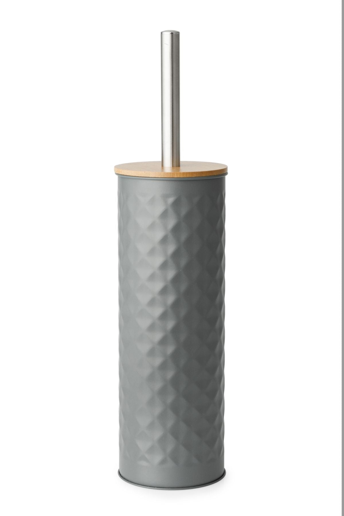 BLUE CANYON TOILET BRUSH & HOLDER WITH WOODEN BAMBOO LID. BA2026GY \\\KD30440