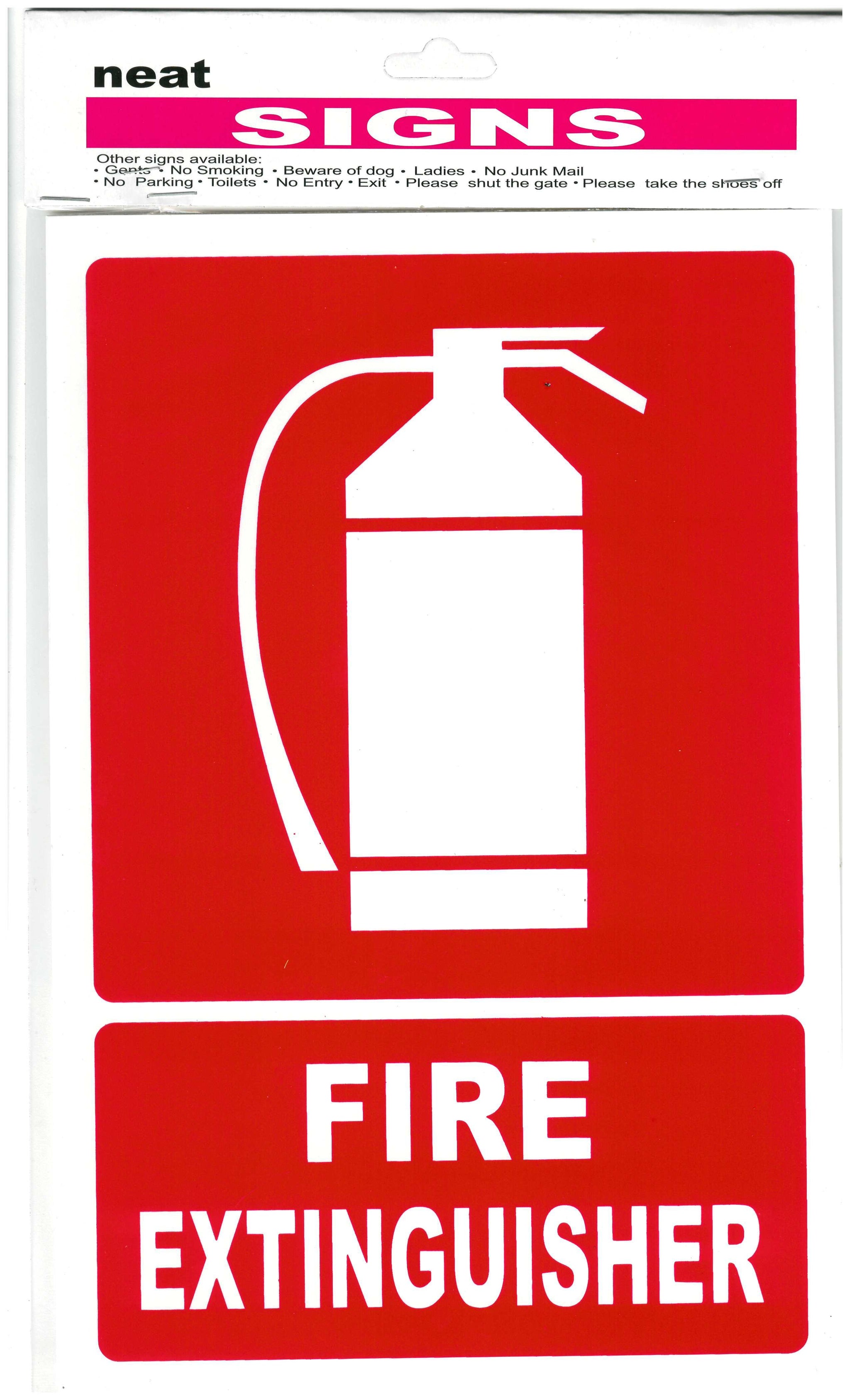 NEAT FIRE EXTINGUISHER SIGN STICKERS 30CM X 20CM. JL9011 \\\KD30482