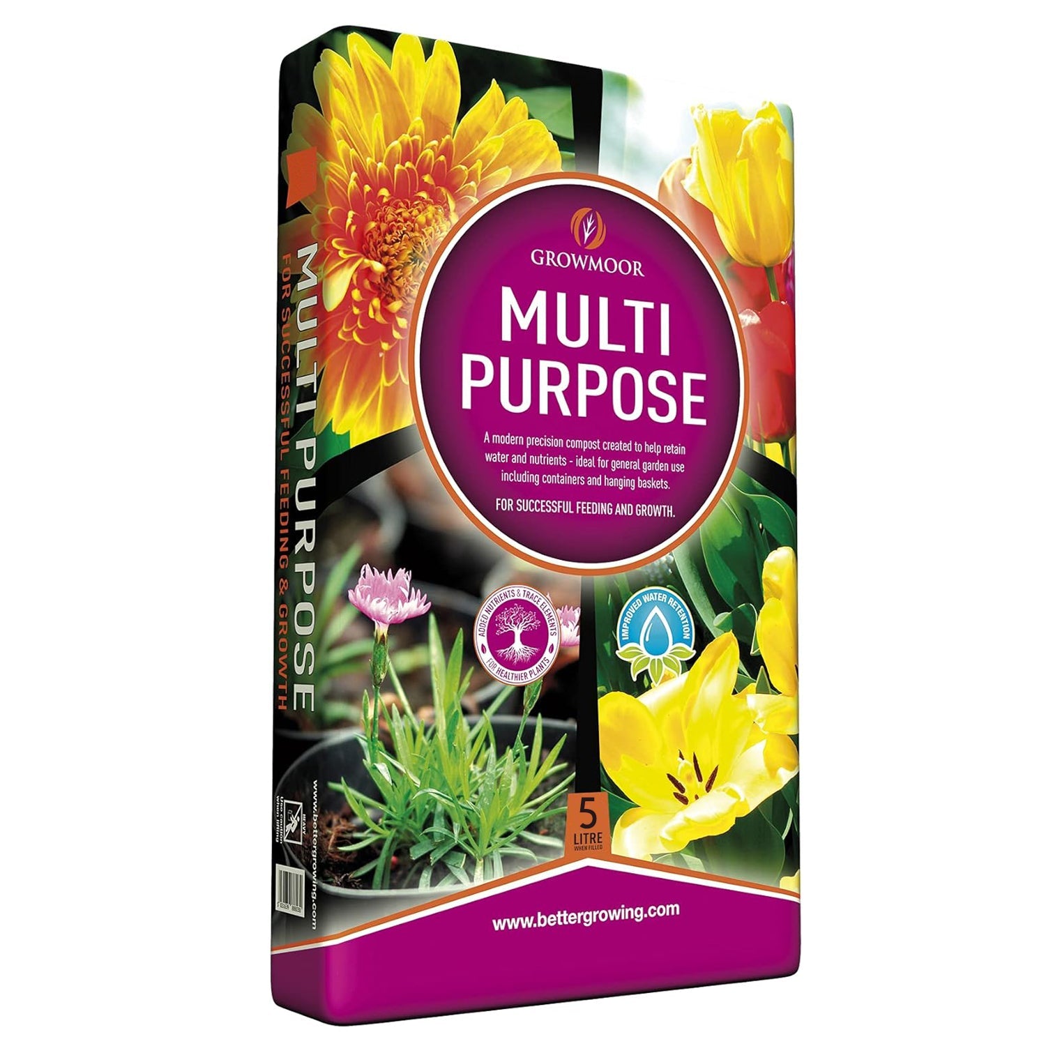 GROWMOOR MULTI PURPOSE COMPOST 5 LITRE. 5LMPC \\\KD30504