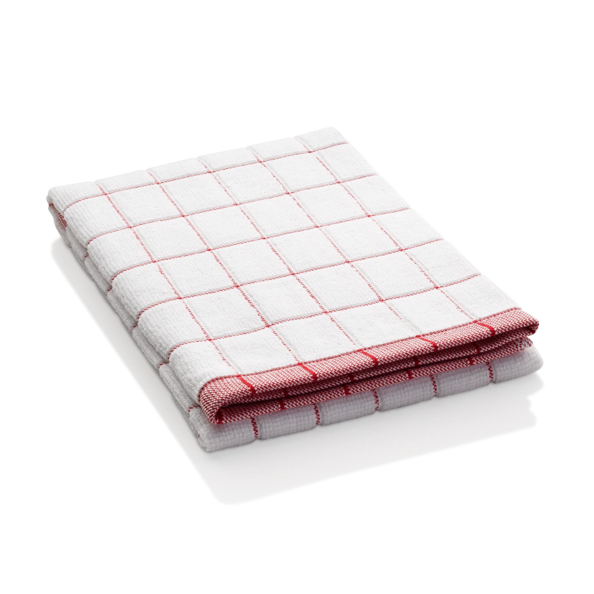 E-CLOTH E-TOWEL CLASSIC CHECK TEA TOWEL - RED. TRC \\\KD30508