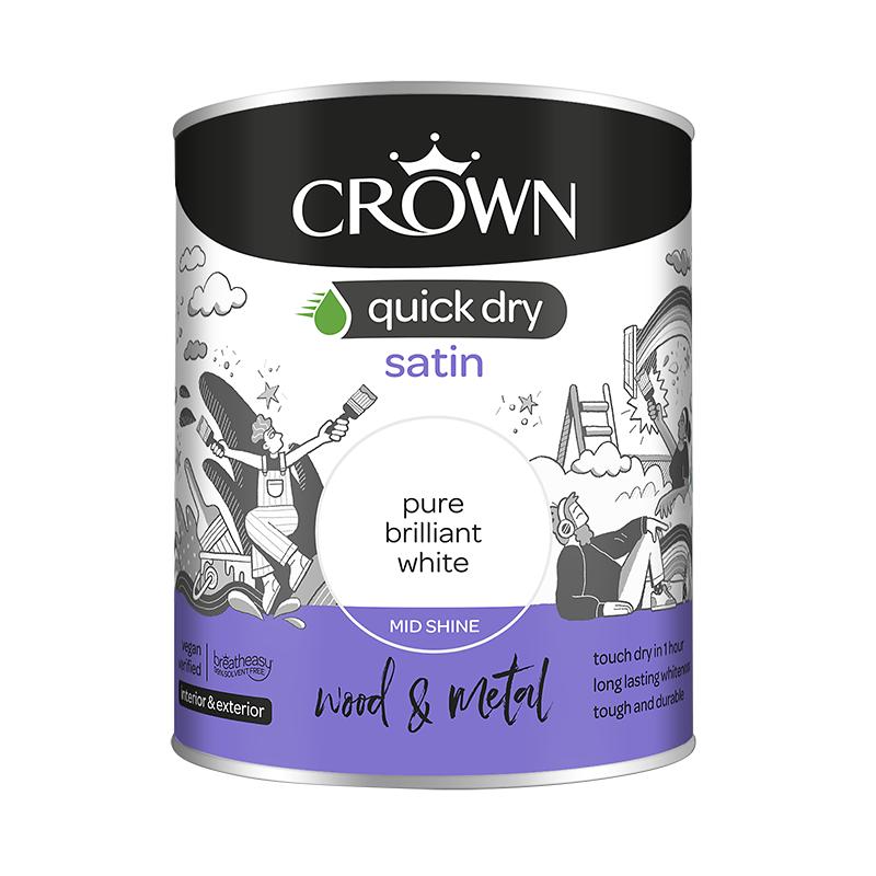 CROWN QUICK DRY STAIN PURE BRILLIANT WHITE 750ML. 5096942 \\\KD30512