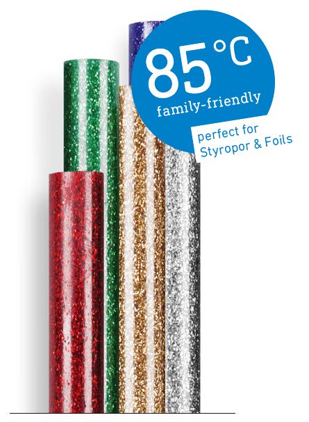 STEINEL 16PCS 85 DEGREE LOW TEMPERATURE ASSORTED COLOUR GLITTER GLUE STICKS 0.7MM 96G. 110088193 \\\KD30569
