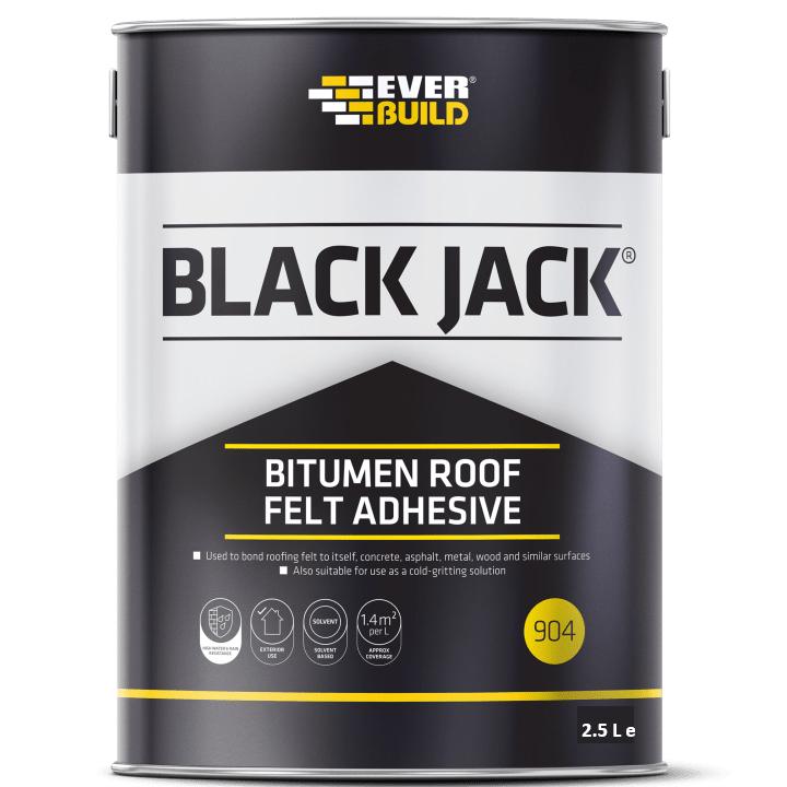 EVERBUILD BLACK JACK 904 BITUMEN ROOF FELT ADHESIVE 2.5 LITRE. 486993 \\\KD30583