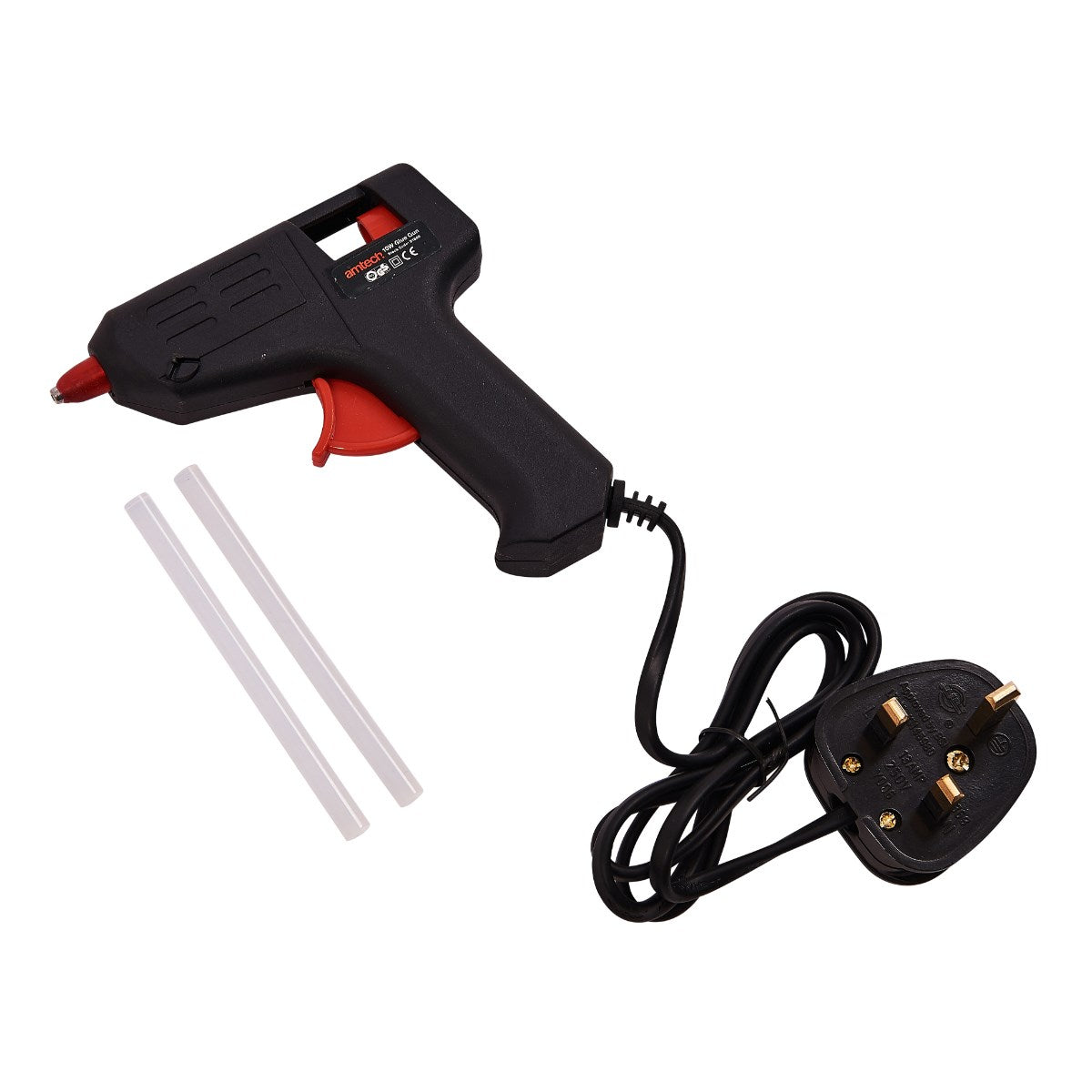 AMTECH ELECTRIC 10W HOT GLUE GUN WITH 2 STICKS. AMS1860 \\\KD30640