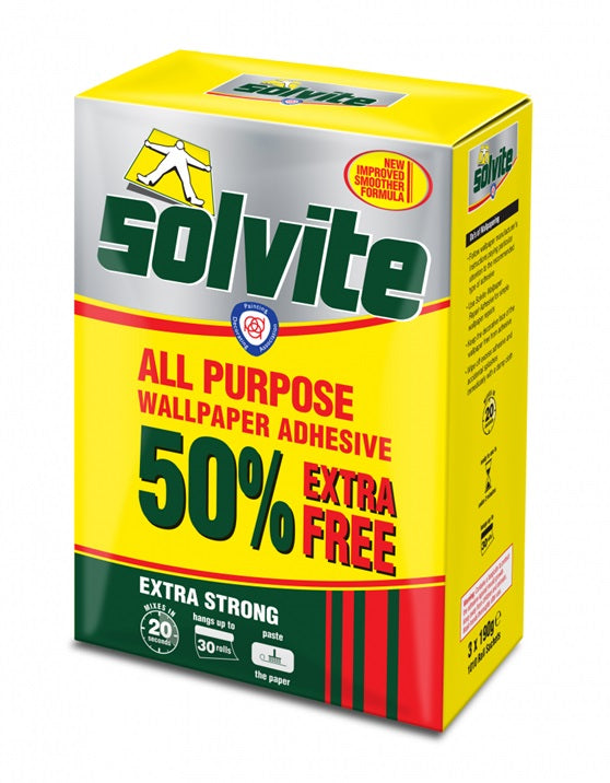 SOLVITE ALL PURPOSE WALLPAPER PASTE 185GM 3/PK. 1882382 \\\KD30642