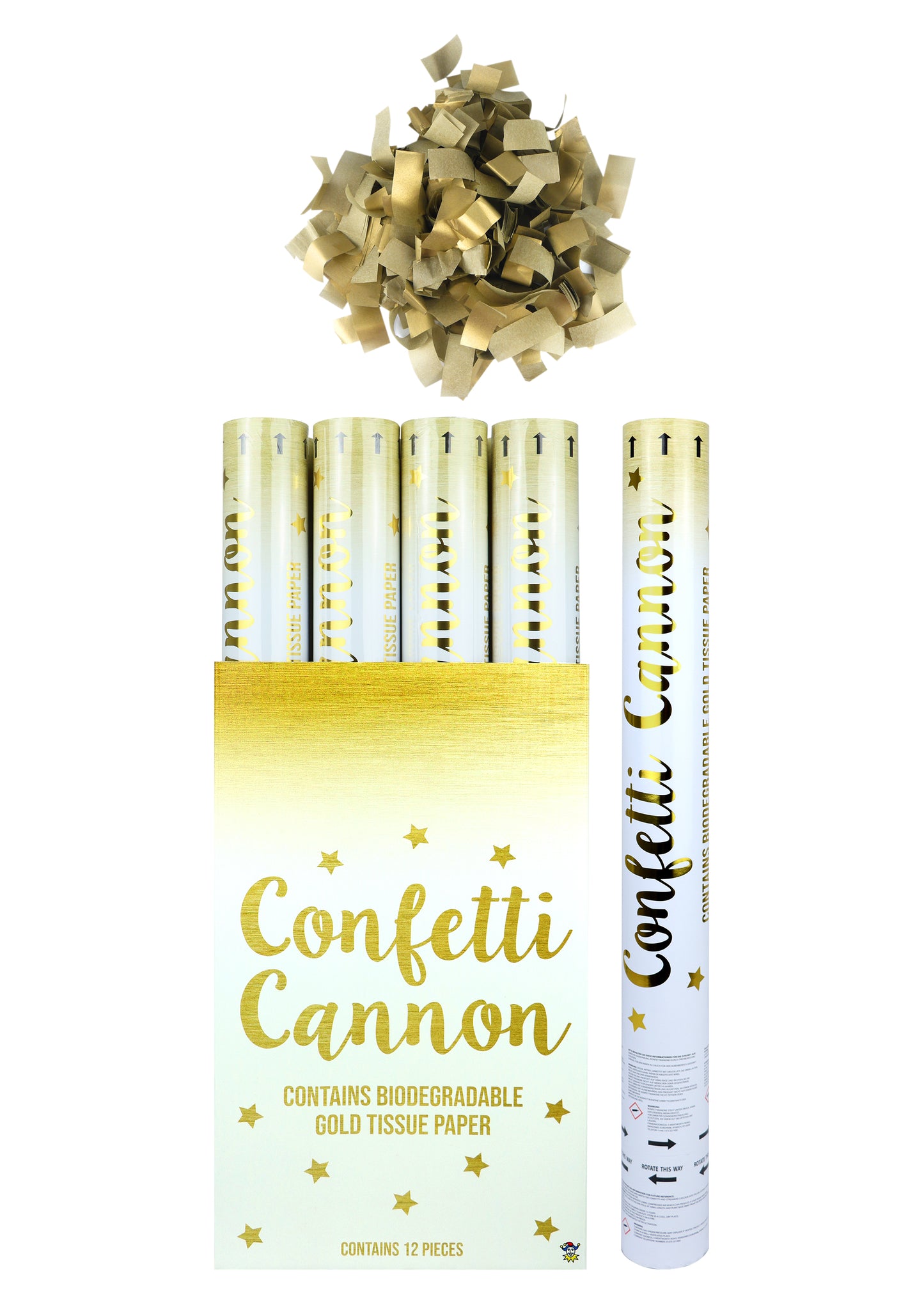 PARTY CANNON CONFETTI SHOOTERS 50CM - GOLD. X38727 \\\KD30665