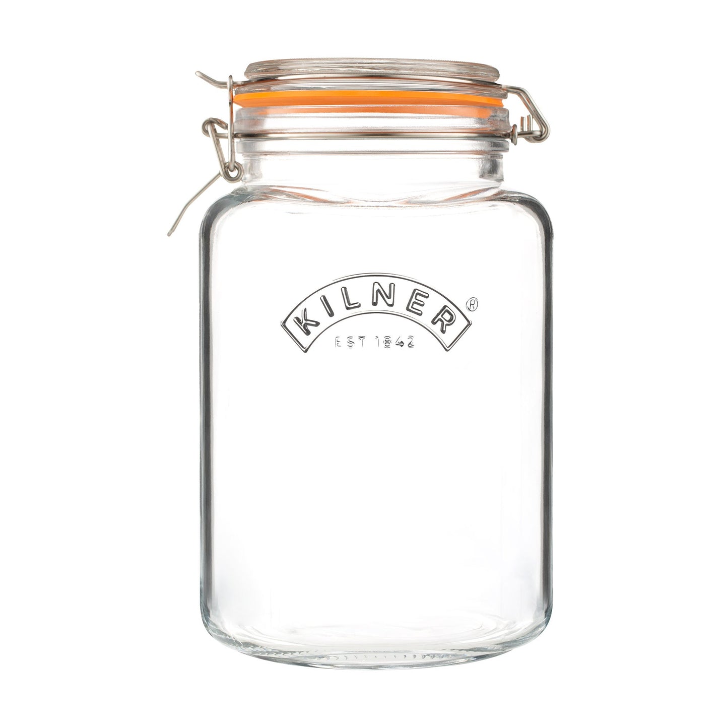 KILNER TRANSPARENT SQUARE CLIP TOP JAR 3 LITRE. 0025079 \\\KD30669