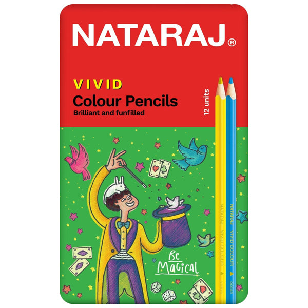 NATRAJ VIVID COLOURING PENCILS 12/PK. 1K75-S02A \\\KD30676