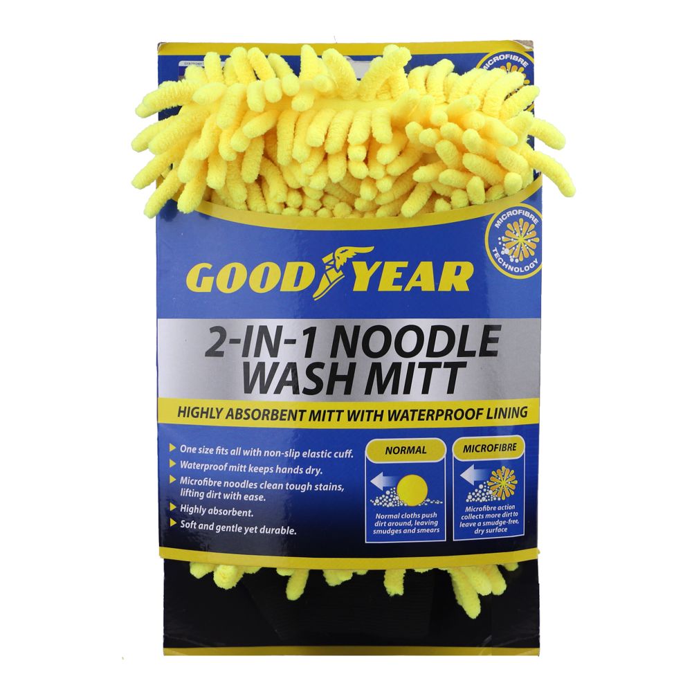 GOODYEAR 2 IN 1 NOODLE CAR WASH MITT / HAND CLOTH. DT904012 \\\KD30703